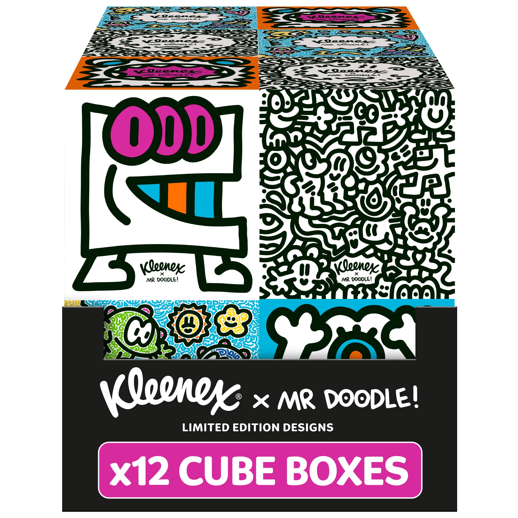 Kleenex – Mr Doodle Limited Edition Design Multipack Kosmetiktücher (12 Würfel)