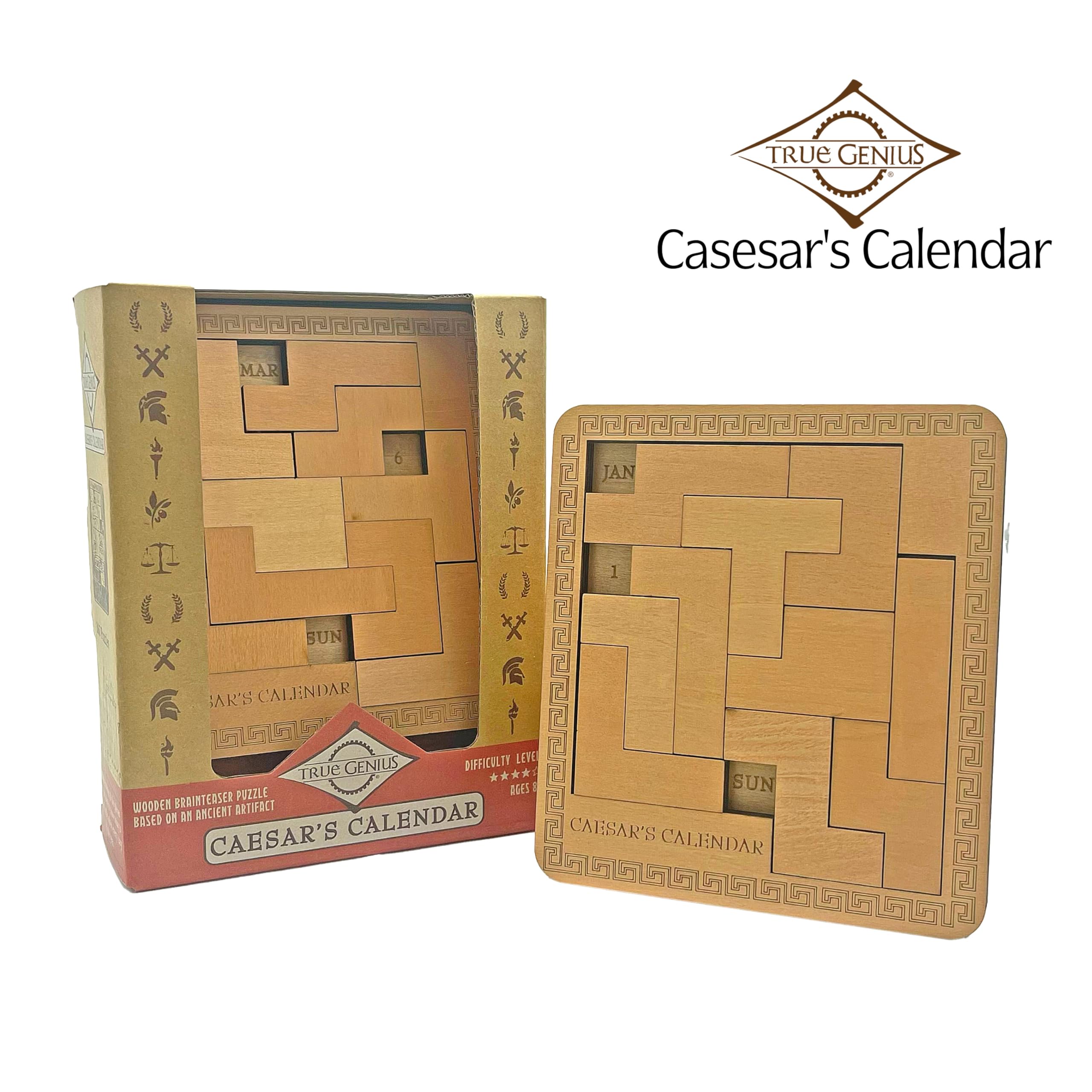 True Genius: Caesar's Calendar - 365-Day Wooden Brain Teaser Puzzle for Adults & Kids 3