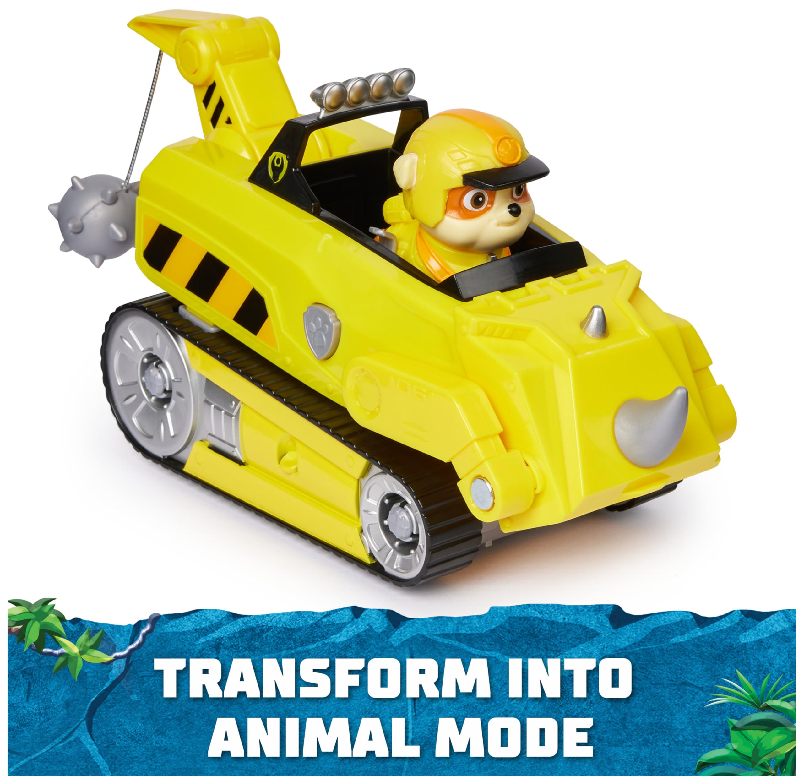 Paw Patrol Jungle Pups Rubble Rhino Vehicle with Action Figure - Transforming Toy Truck for Kids 3+ 13