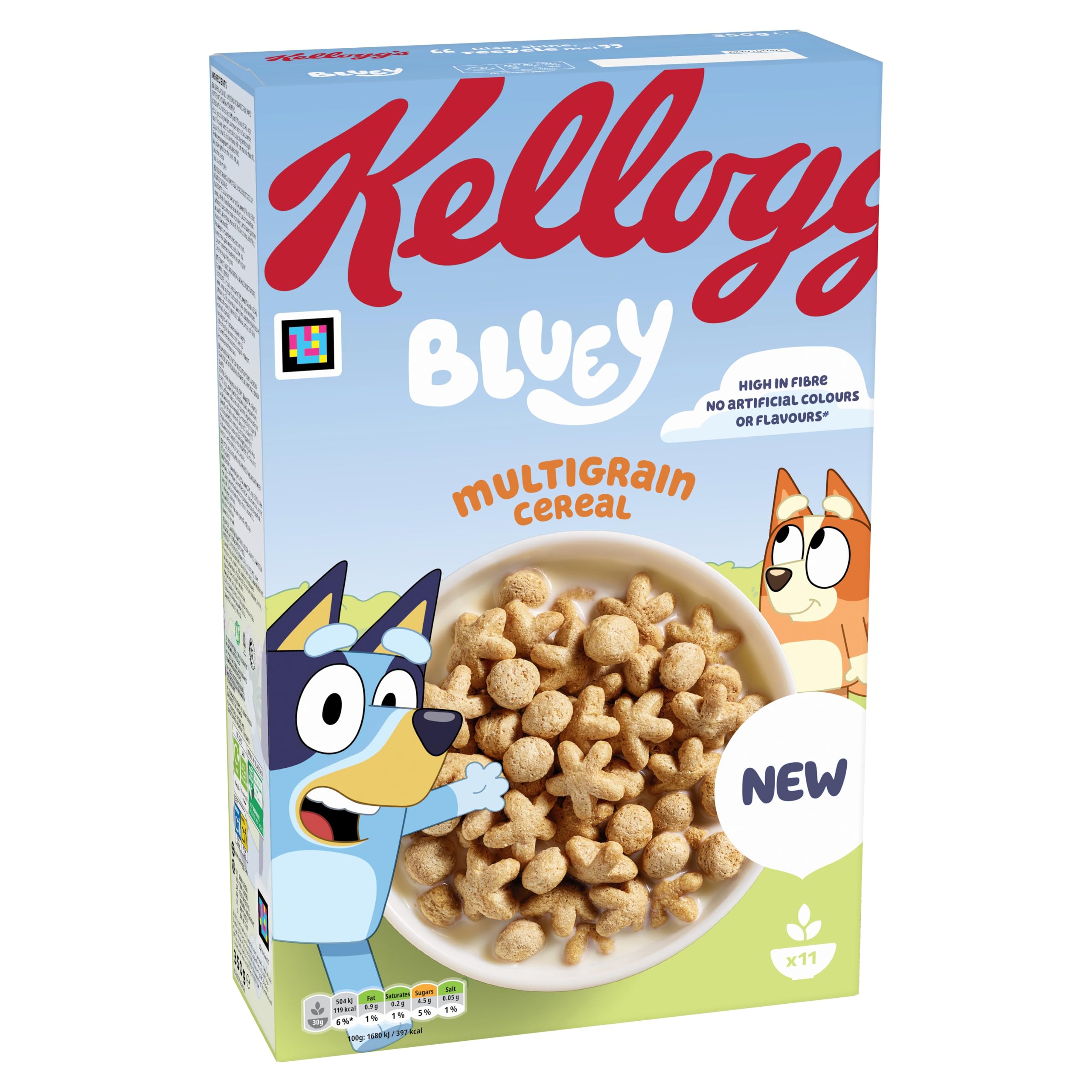 Kellogg's Rice Krispies Multigrain Bluey 350g - Toffee Flavour Cereal with Wholegrain Oat & Maize