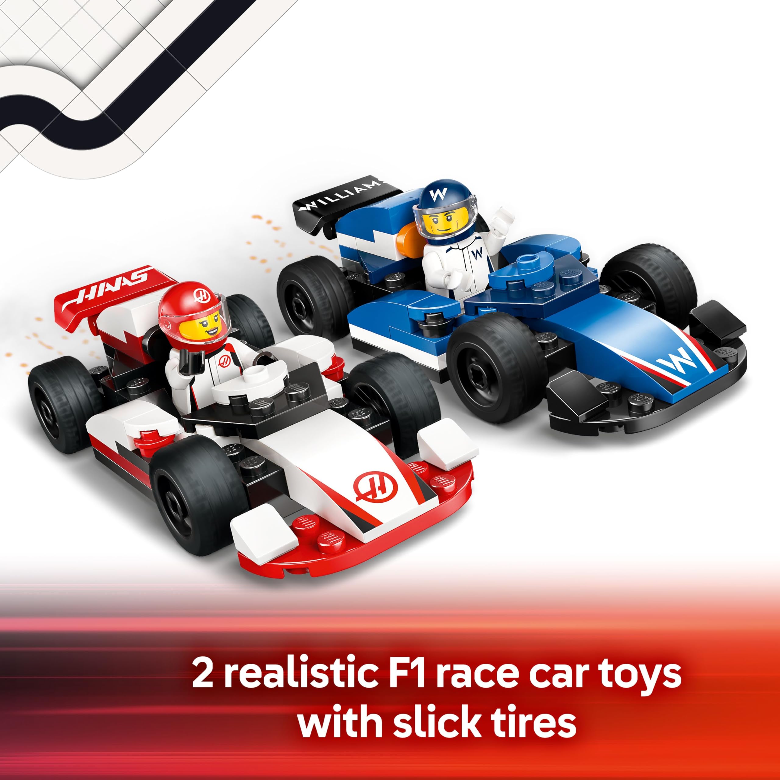 LEGO City 60464 F1 Williams Racing & Haas F1 Race Cars Building Set for Ages 4+ 5