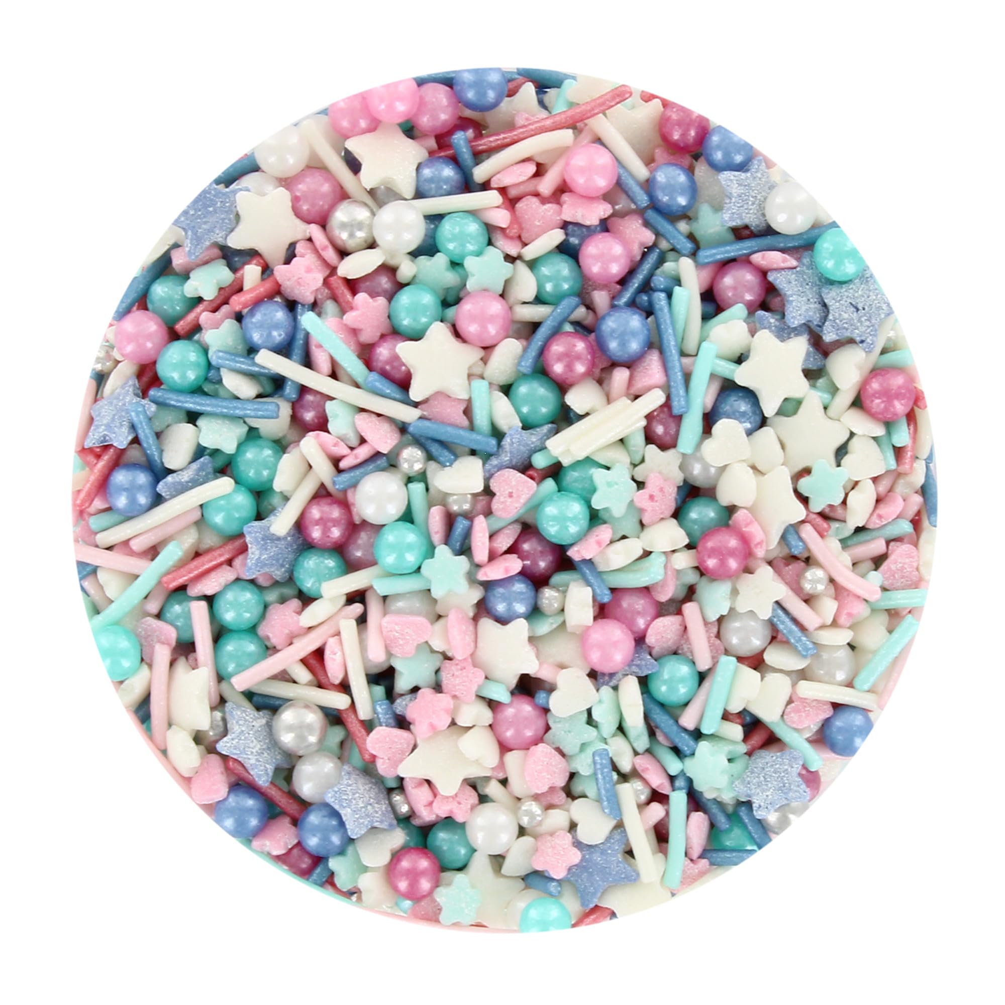 Baked With Love Party Fun Sprinkles - Blue, Pink & White Sugar Mix | 90g Resealable Bottle 7