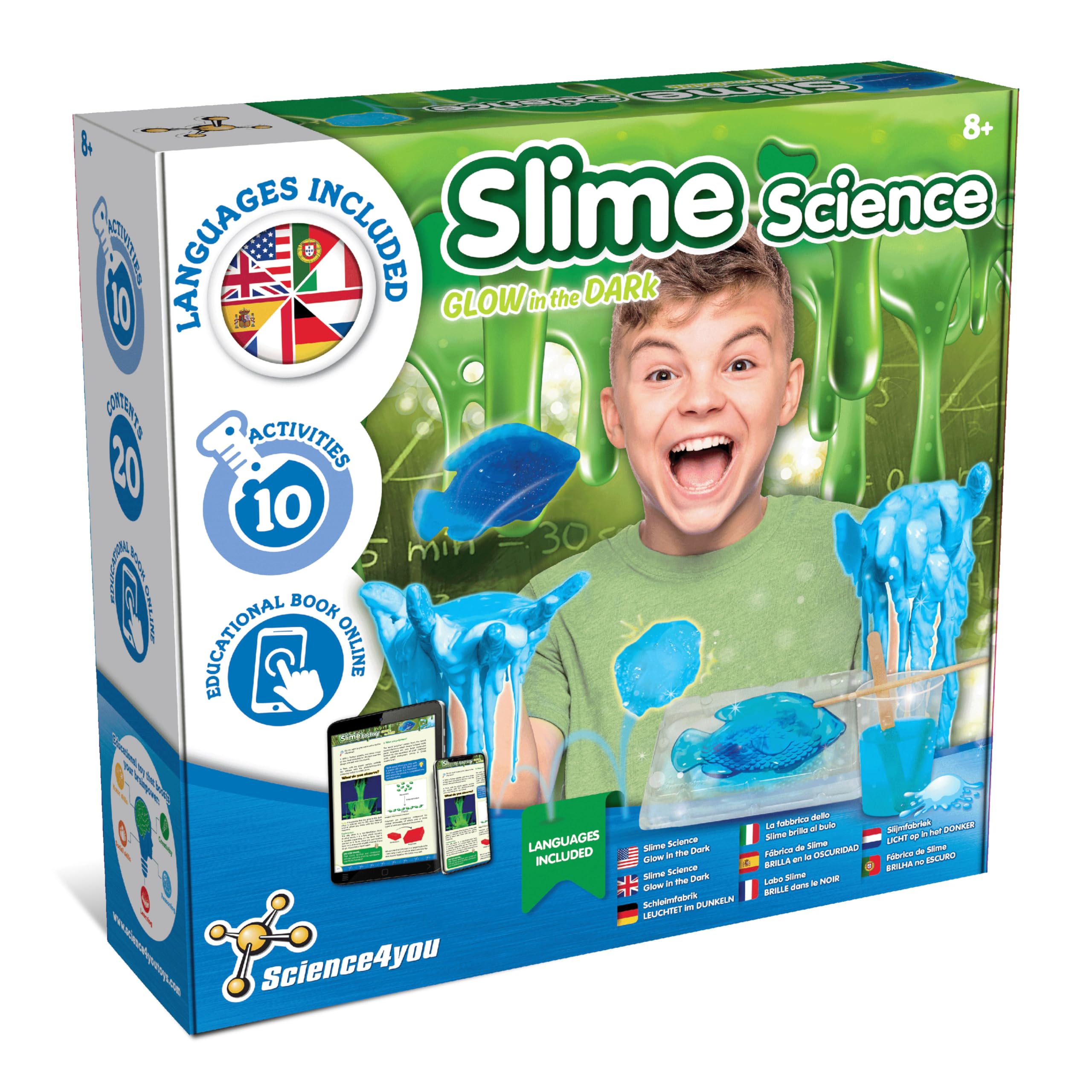 Science4you Slime Lab for Kids with Glow in the Dark - 20+ Activities STEM Kit 8