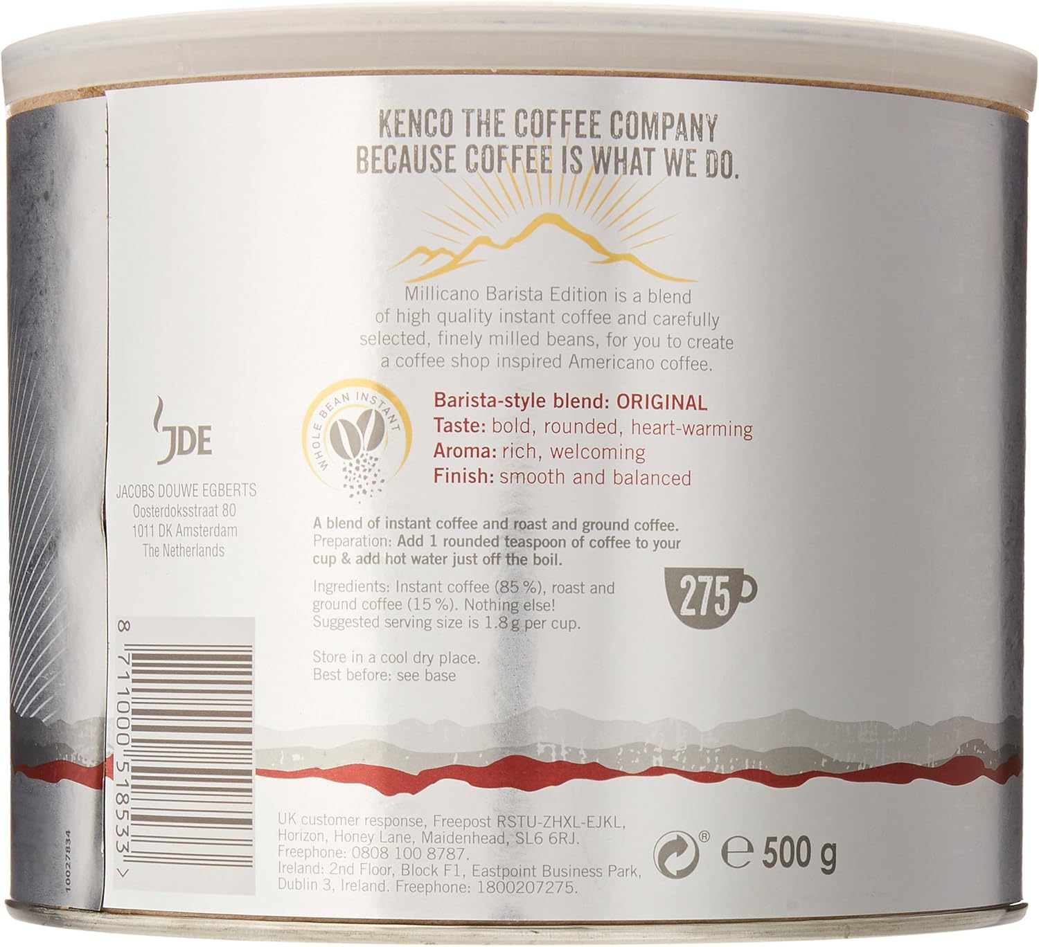 Kenco Millicano Americano Original Instant Coffee 500g Tin 3