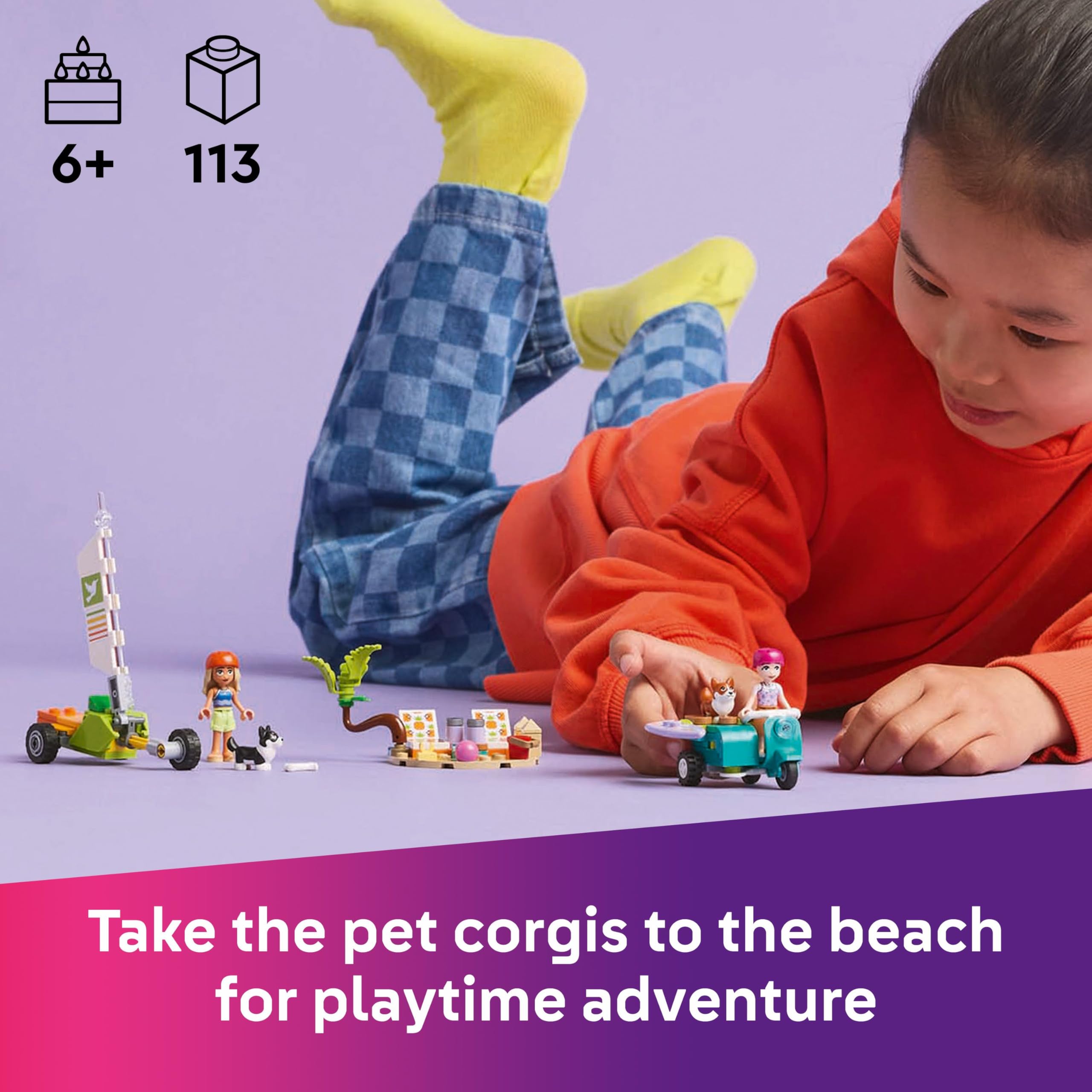 LEGO Friends Surfing Dogs and Scooter Adventure Set - Building Toy with Mini Dolls and Vehicles for Ages 6+ 8