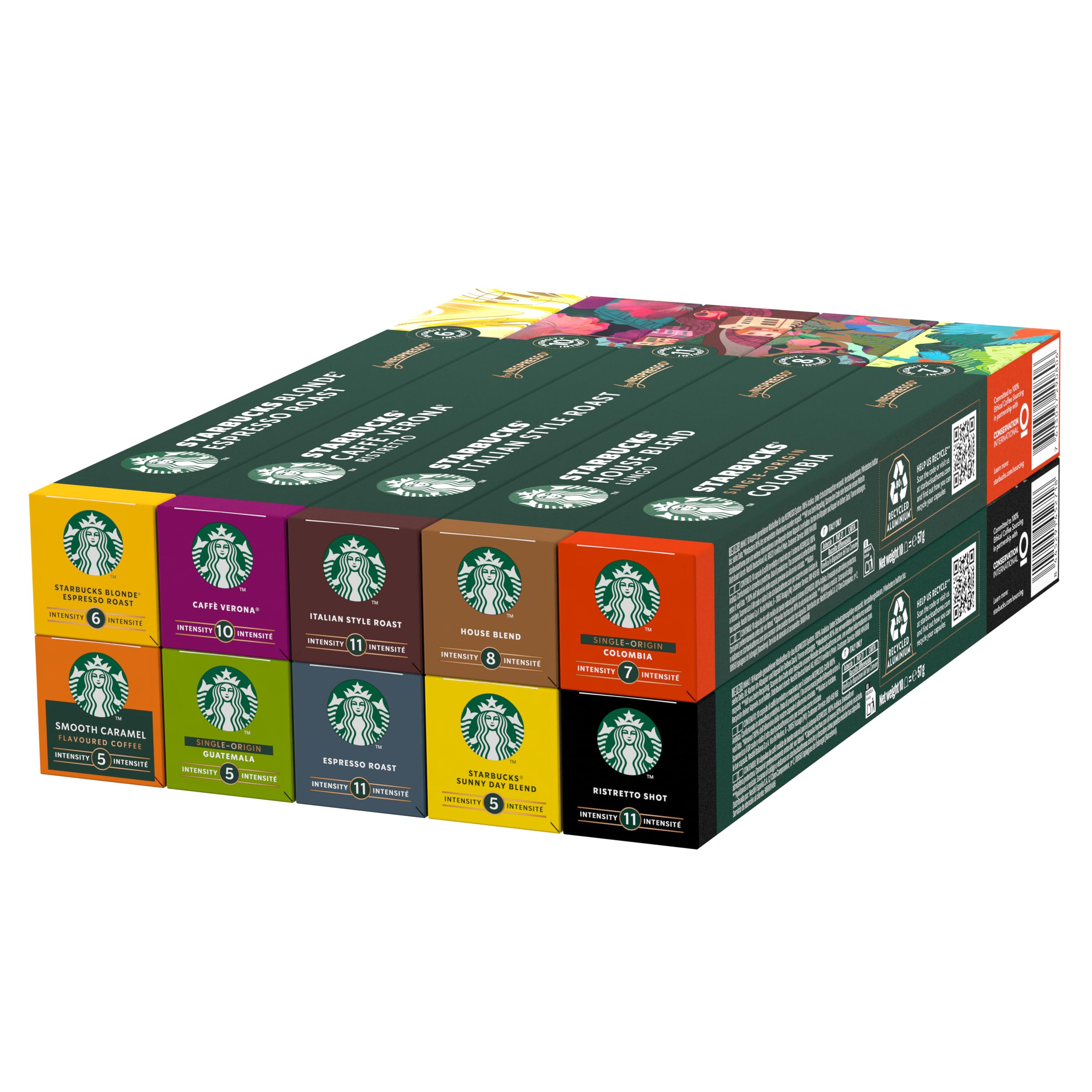STARBUCKS Discovery Variety Pack for Nespresso Original Line - 100 Capsules, Blonde/Medium/Dark Roasts