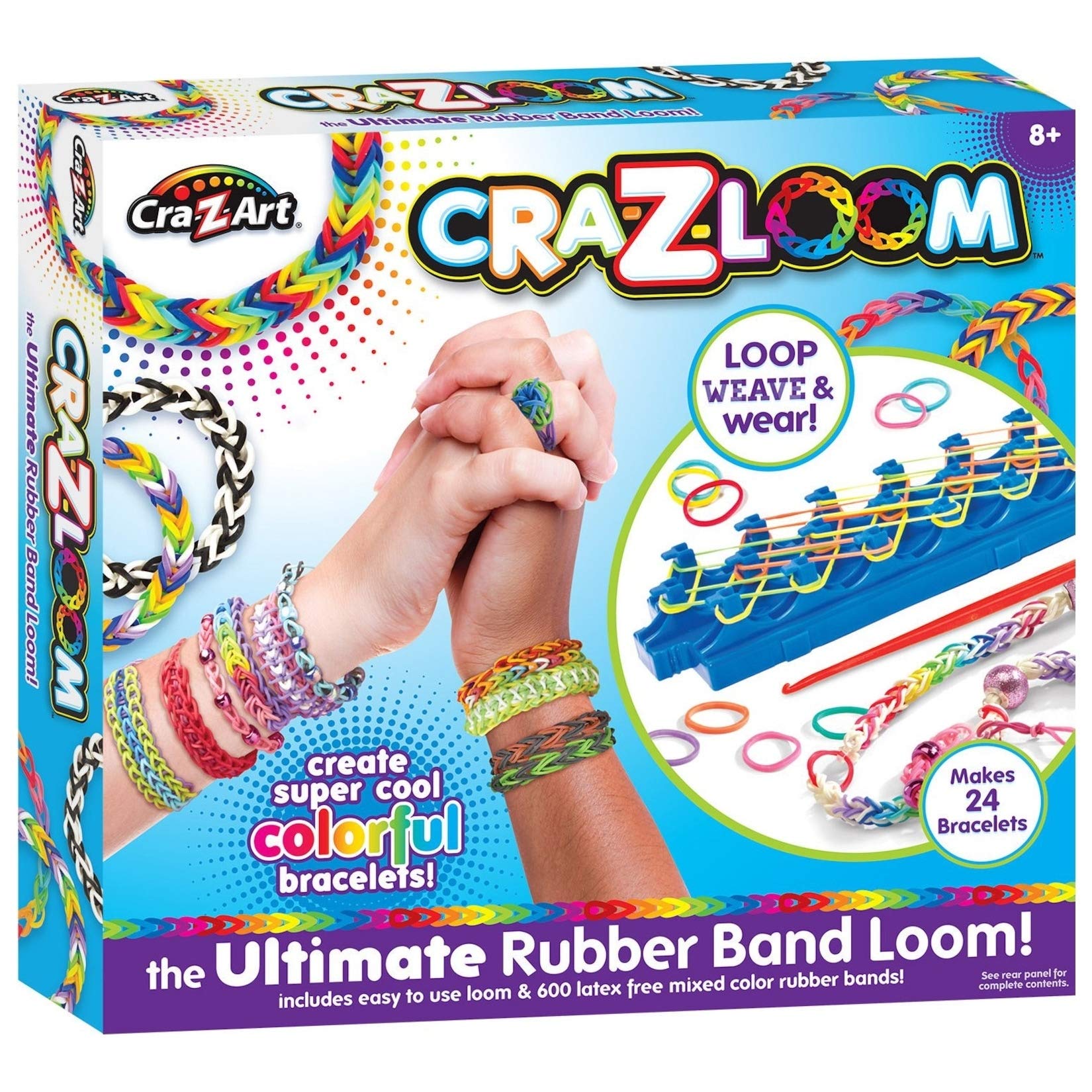 CRA-Z-ART Cra-Z-Loom Ultimate Rubber Band Loom Kit | Makes 24 Designs | 600+ Bands | Ages 8+