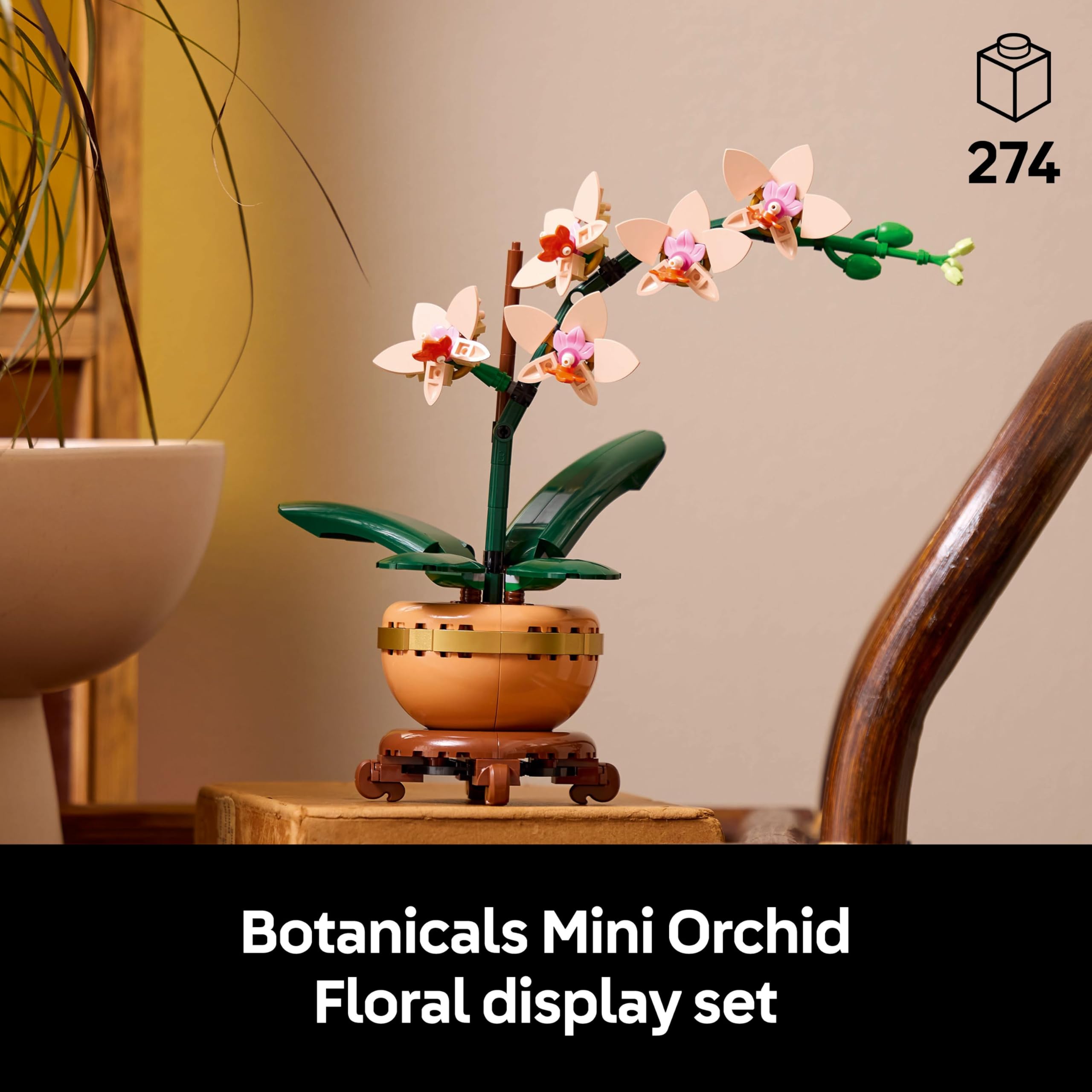 LEGO Botanicals Mini Orchid - Artificial Flower Building Kit for Adults