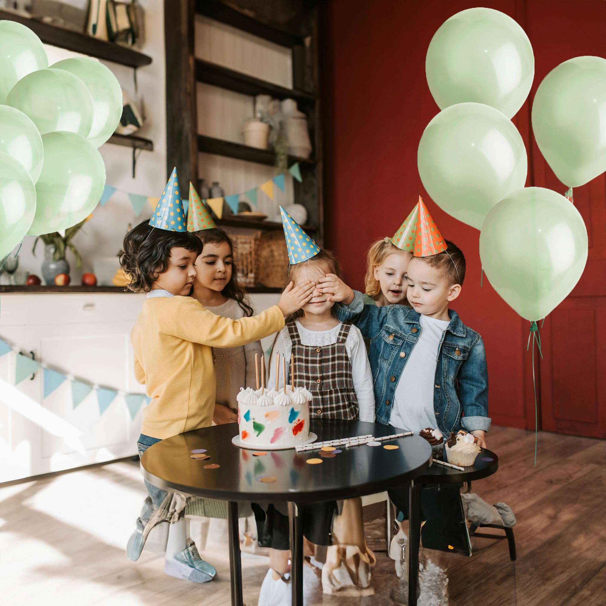 SHATCHI Metallic Light Green 12-Inch Latex Balloons - 10 Pack Party Decorations 9