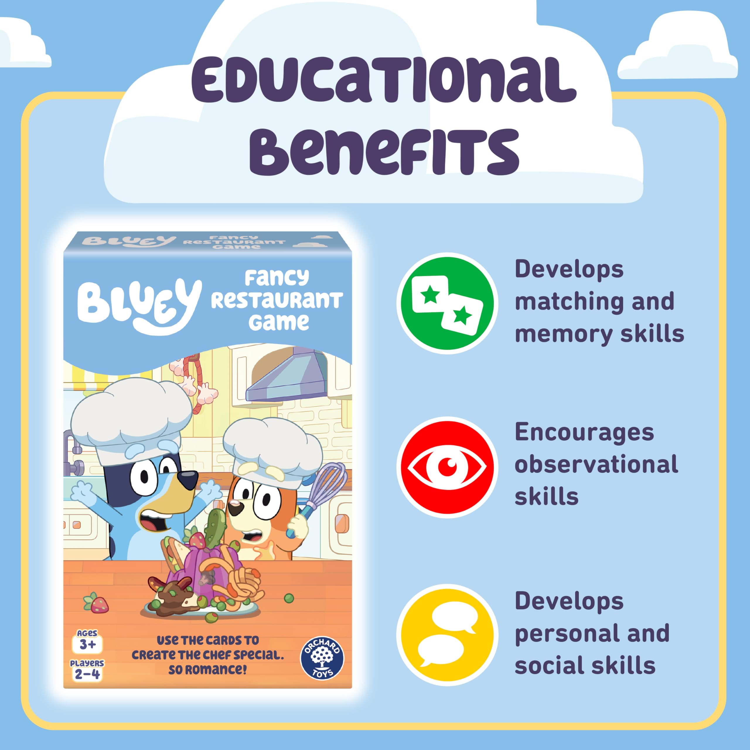 Orchard Toys Official Bluey Fancy Restaurant Matching and Memory Game 4