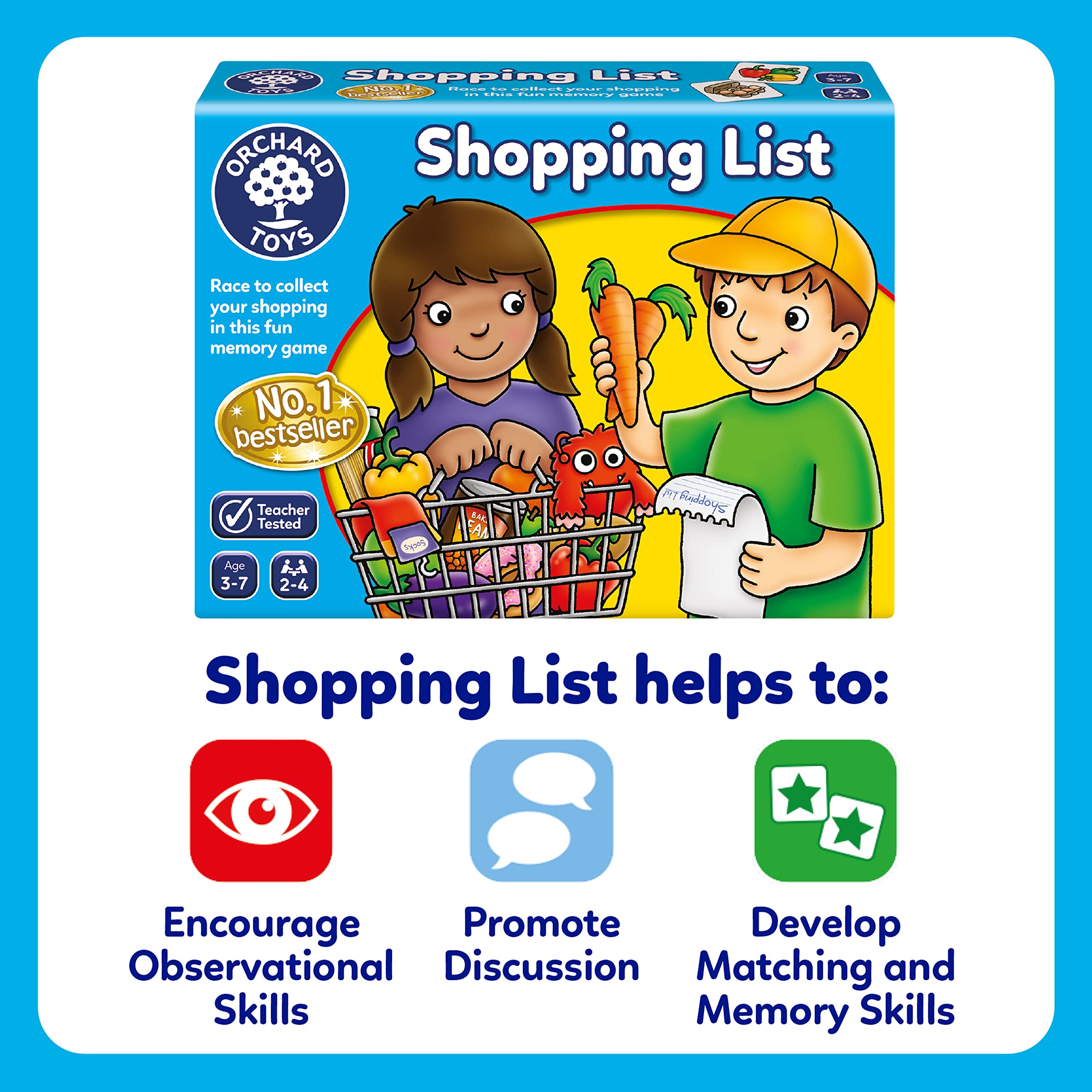 Orchard Toys Shopping List Memory Game - Matching & Memory Board Game for Kids 3-7 Years