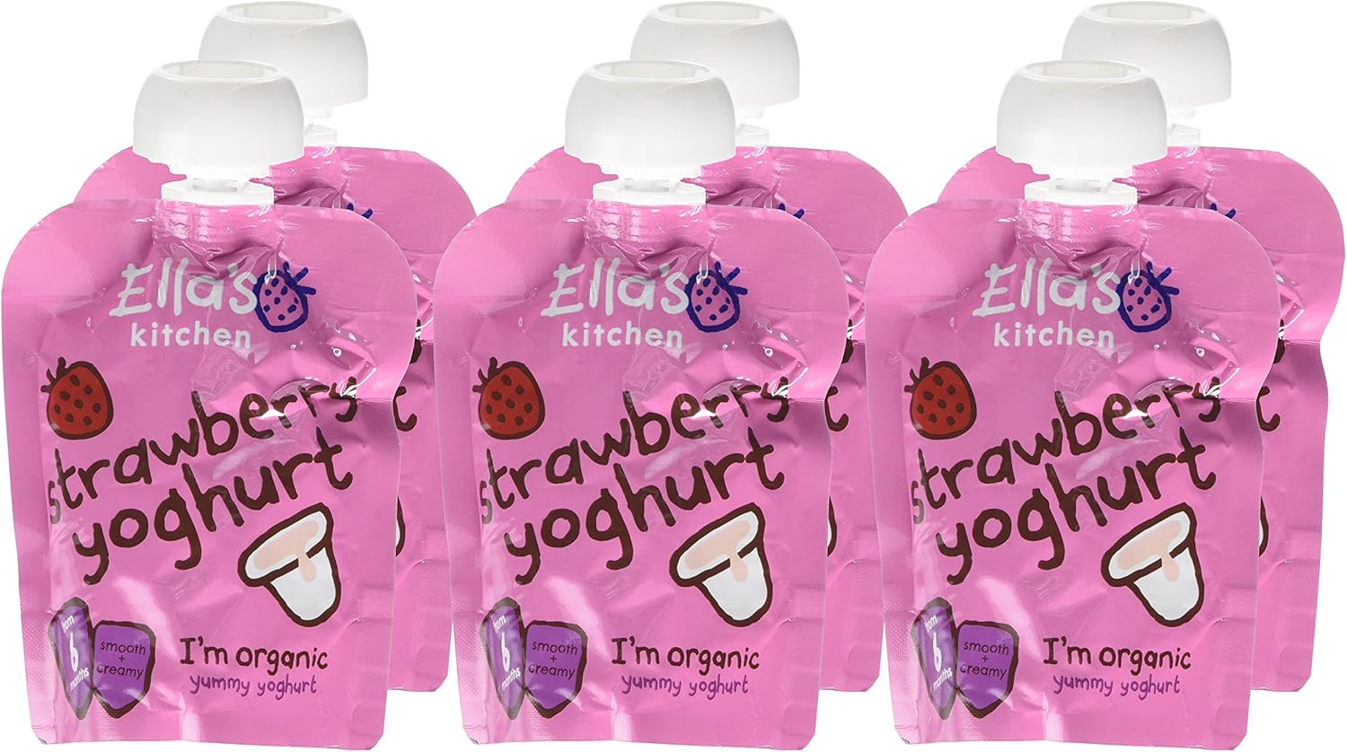 Ella's Kitchen - Greek Yoghurt & Strawberries Organic Snack (6 x 90g) 5