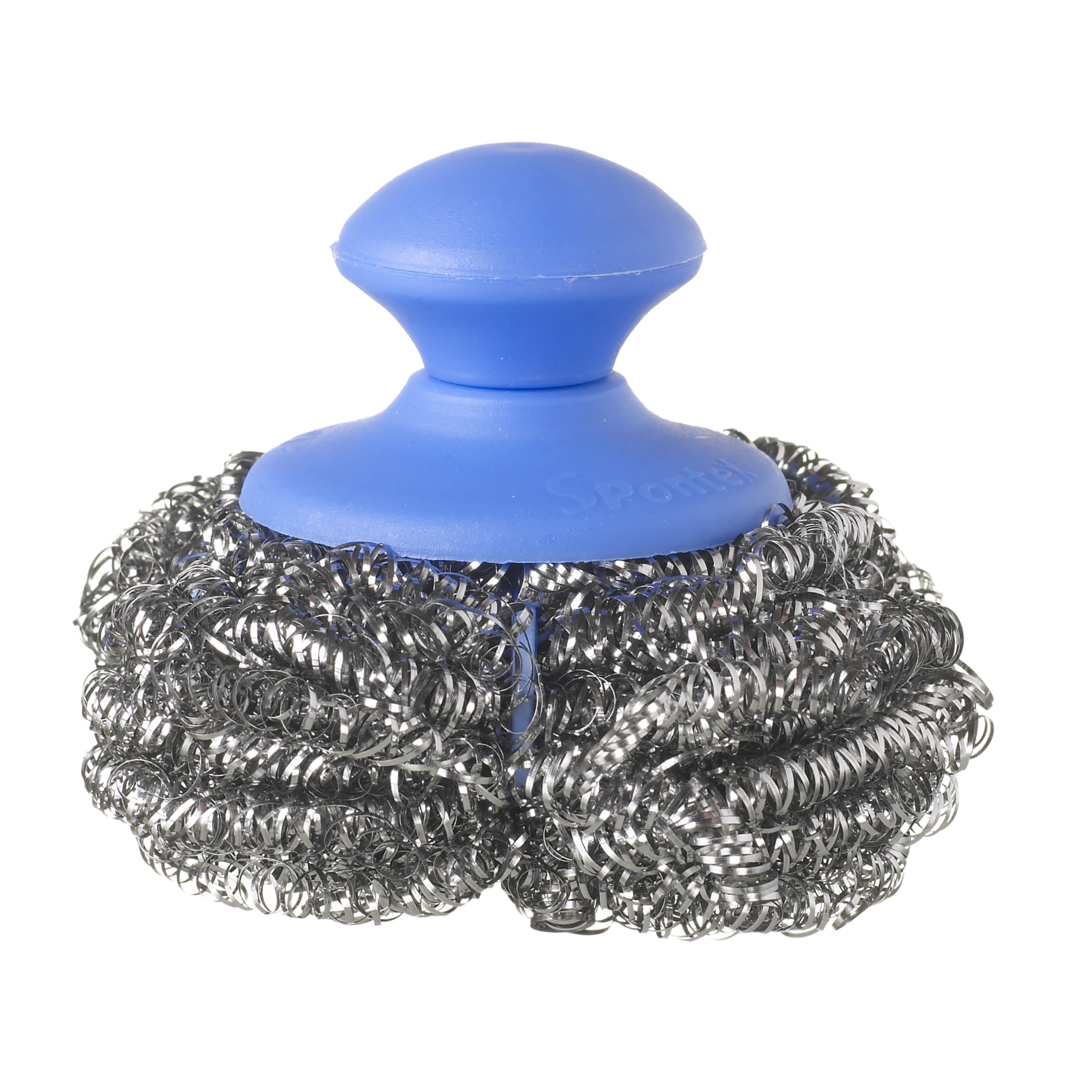Spontex Handy Tough Kitchen Scourers with Handle - Wire Wool Scouring Pads for Pots, Pans & BBQs