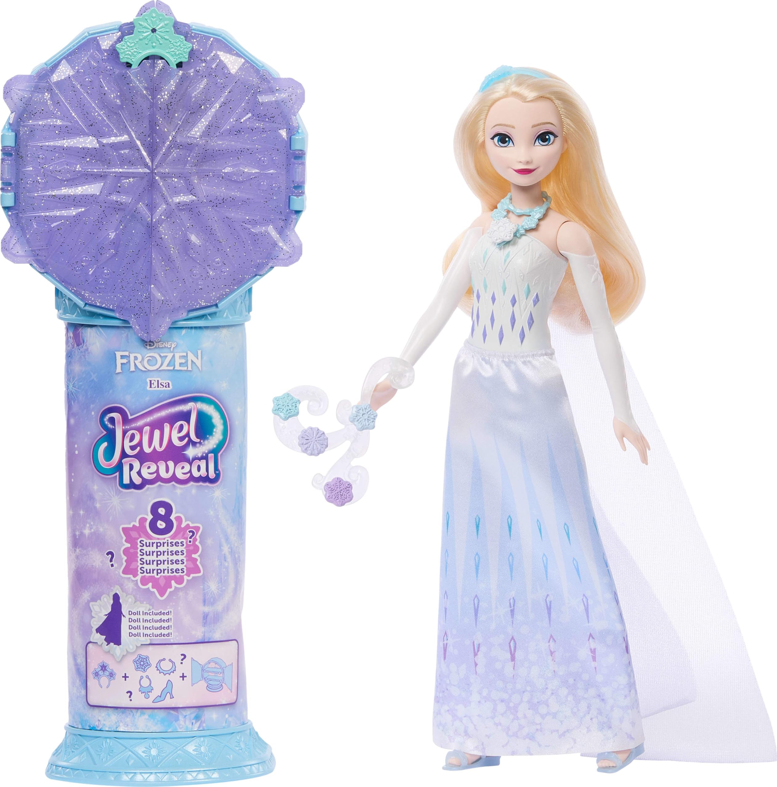 Mattel Disney Frozen Elsa Fashion Doll with 8 Surprises & Accessories | 12.5 inches | JJY36