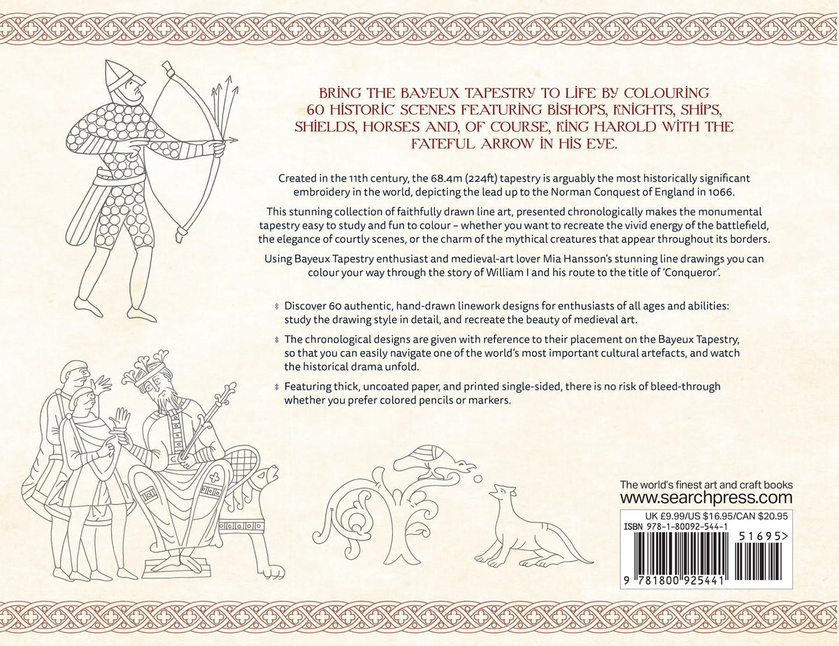 Search Press The Bayeux Tapestry Colouring Book - 60 Illustrations | Paperback | English