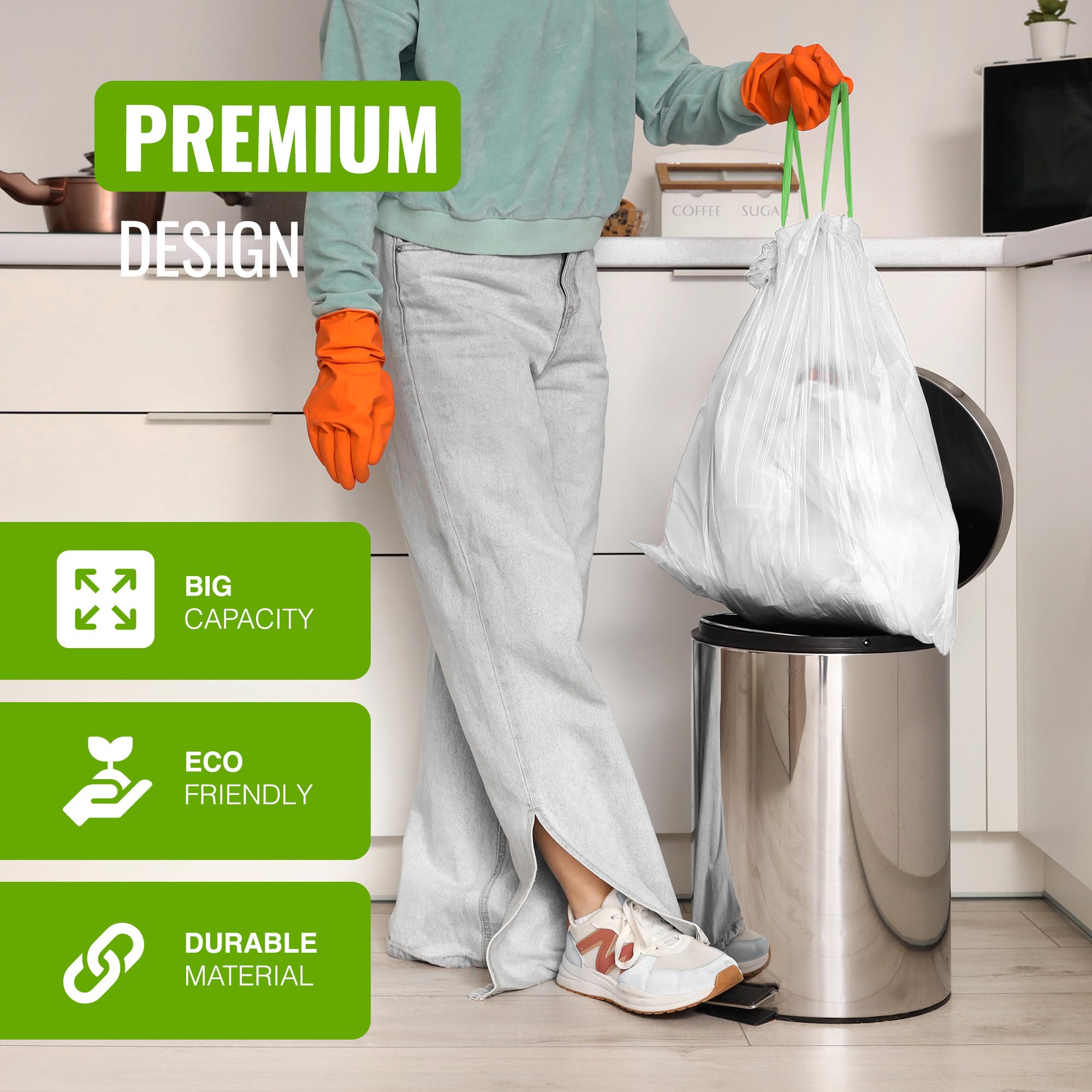 EcoBag Eco360 Extra Strong Drawstring Bin Liners 30L - 20 Bags 7