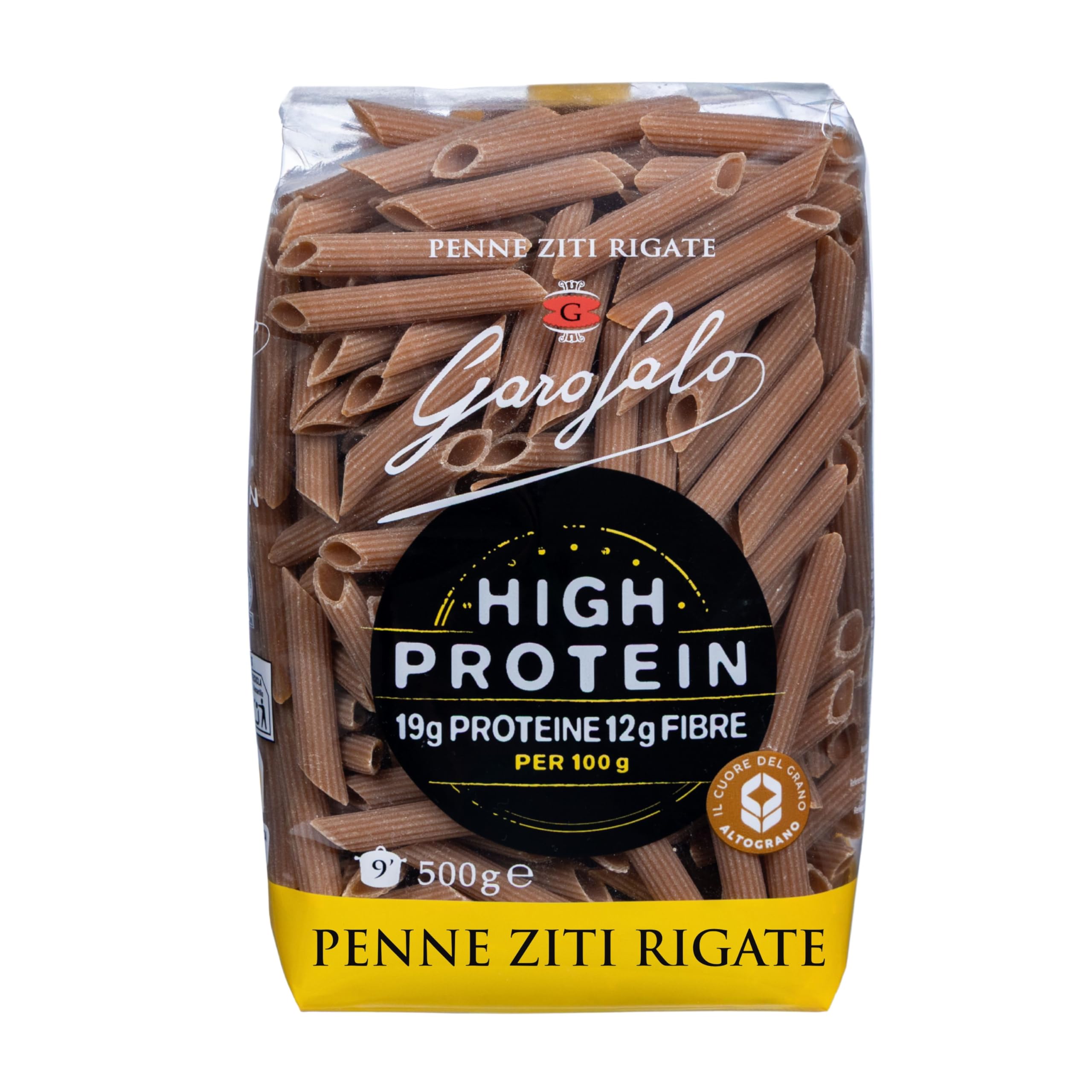 Garofalo High Protein Penne Ziti Rigate Pasta, Premium Durum Wheat Semolina