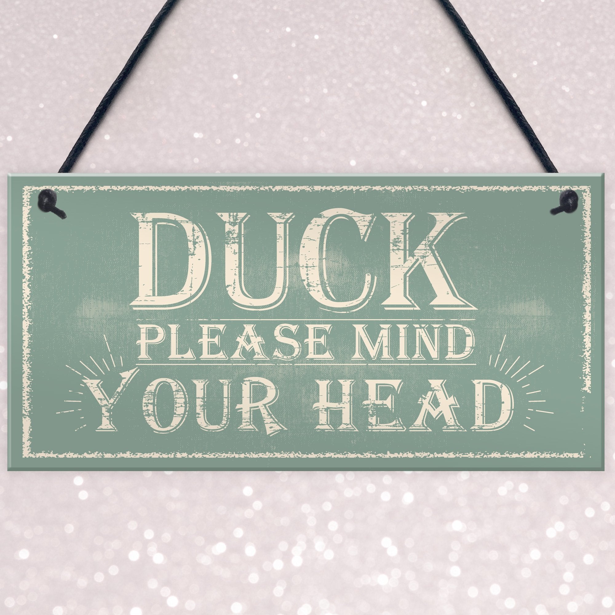 RED OCEAN Mind Your Head Friendship Home Gift Hanging Door Wall Plaque | PVC | 200 x 100 mm 3