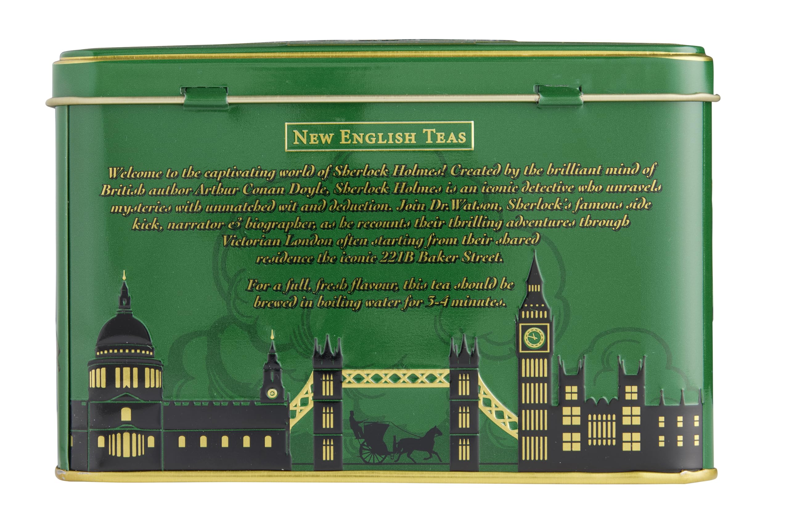 Sherlock Holmes Tea Tin with 40 English Breakfast Teabags - New English Teas 4