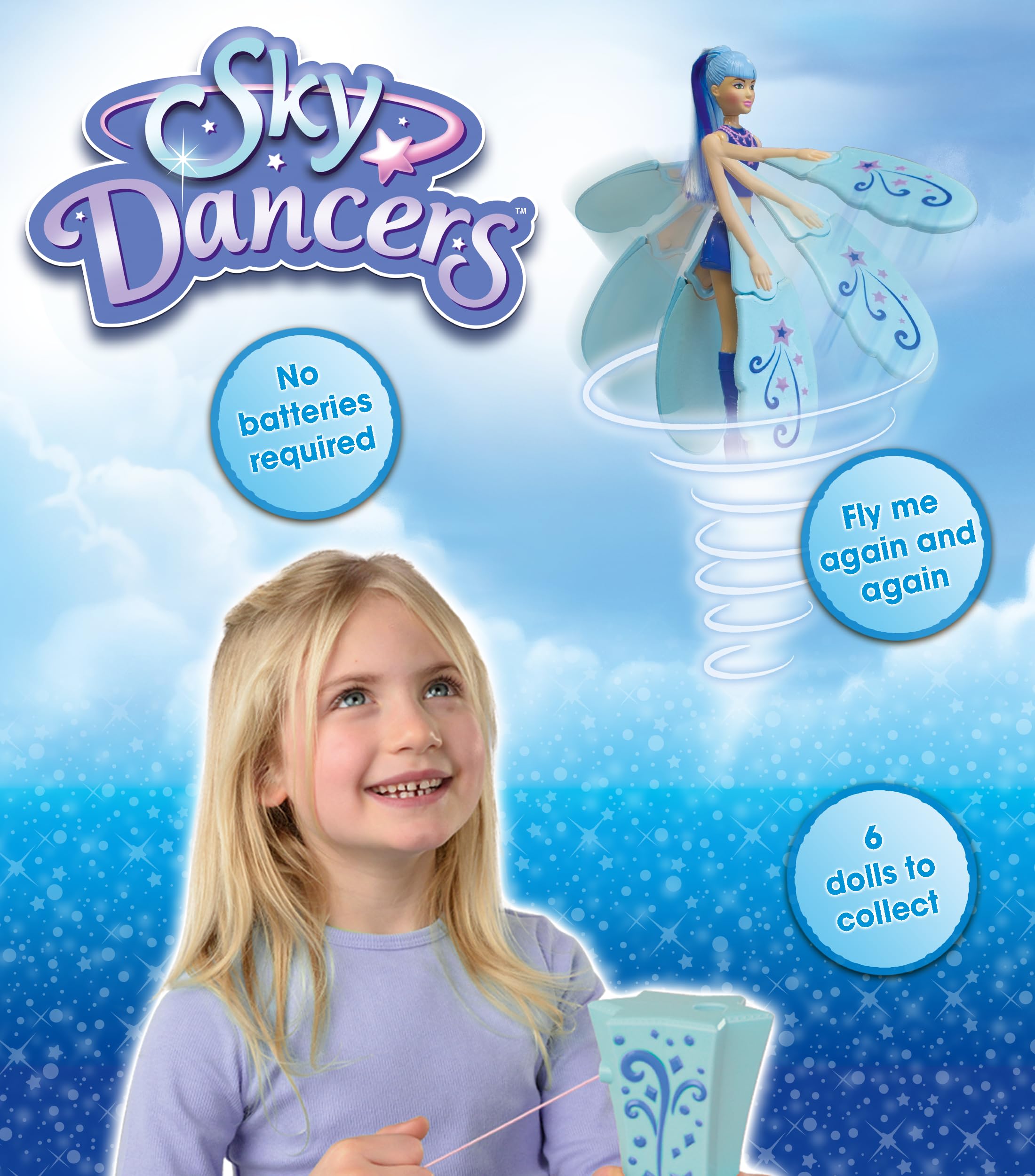 Sky Dancers: Sapphire Sparkle - Pull String Flying Doll for Kids 5+ 8