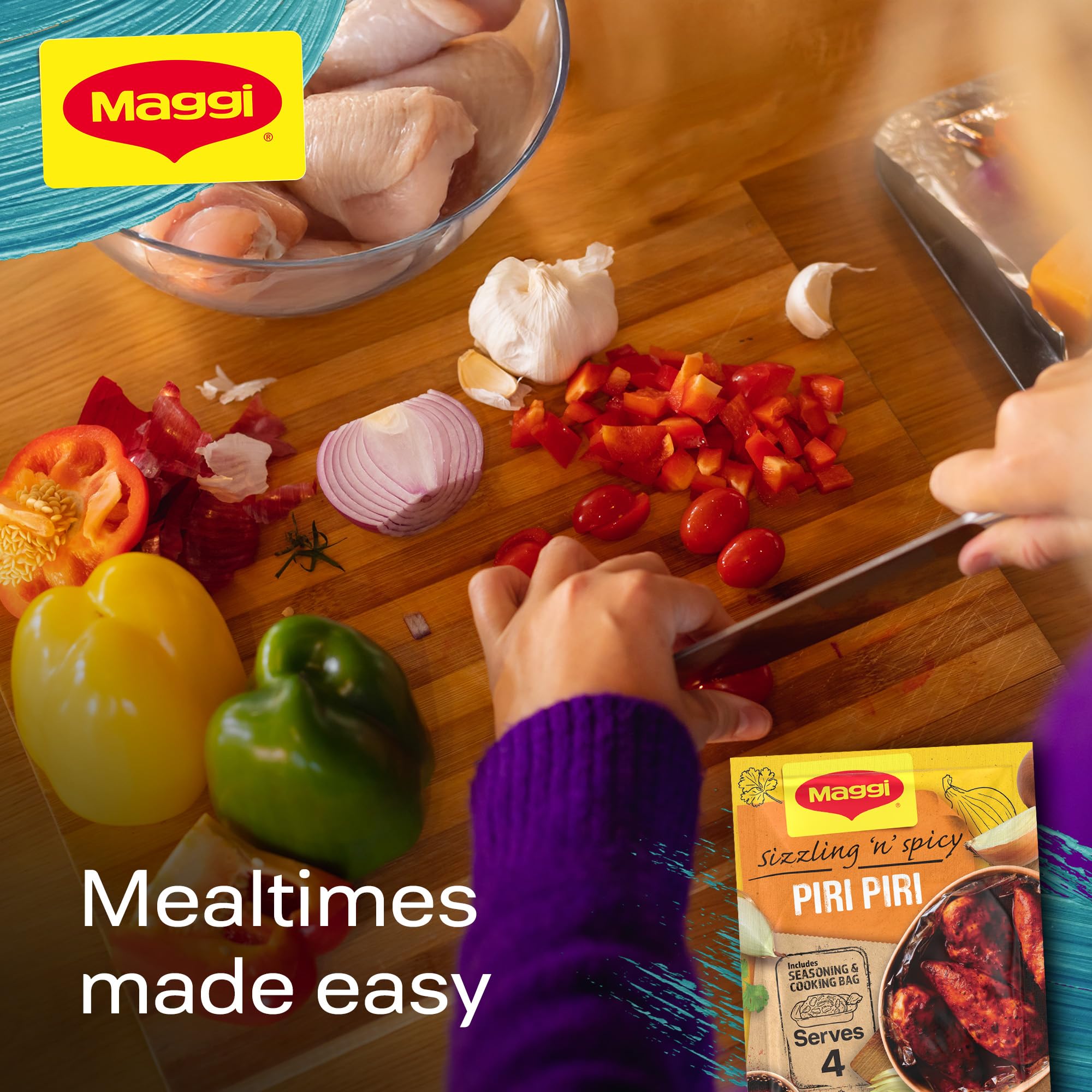 MAGGI So Juicy Smokey Piri Piri Chicken Recipe Mix 27g 3