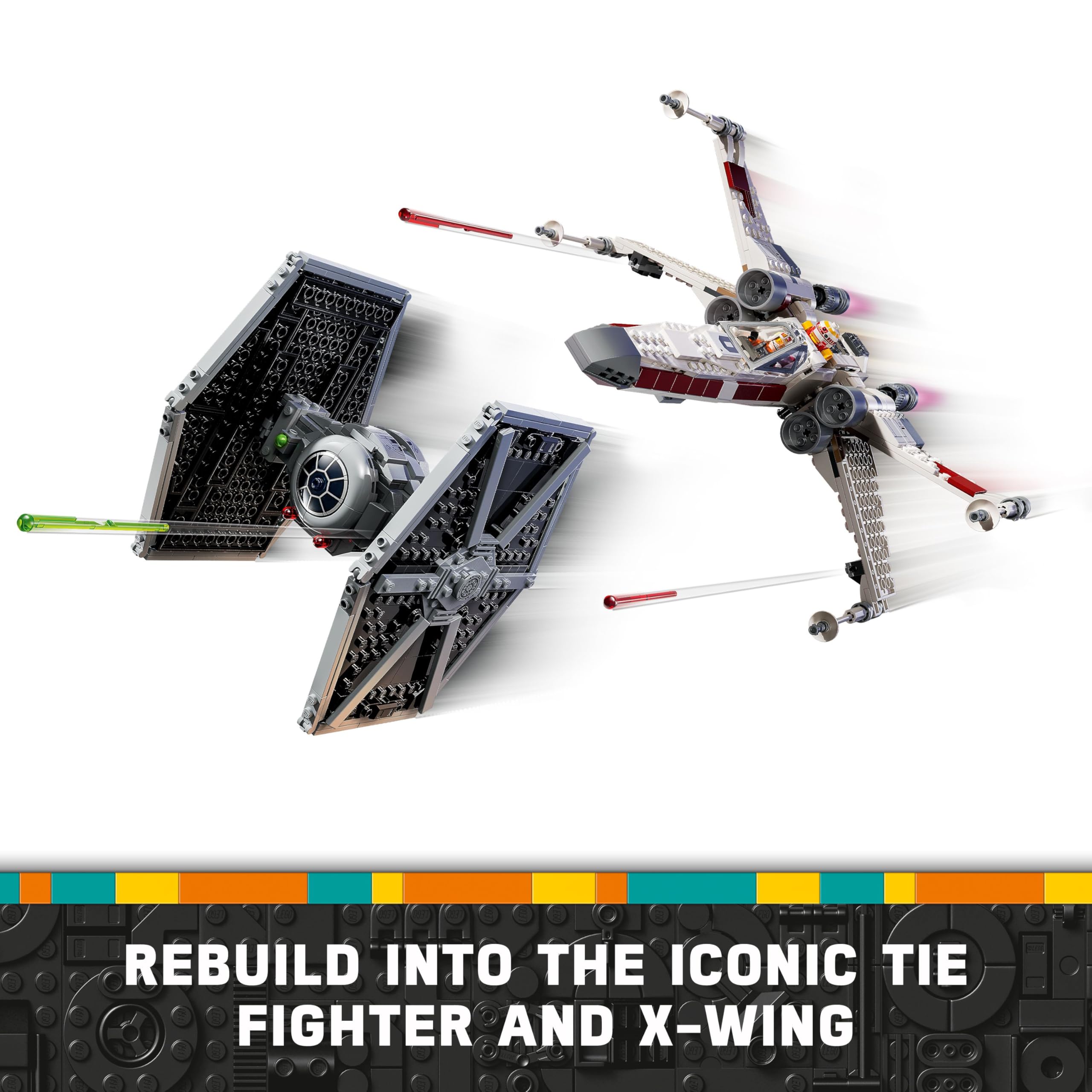 LEGO Star Wars TIE Fighter & X-Wing Mash-up Set - Rebuildable Starfighter Building Toy for Ages 9+ 13