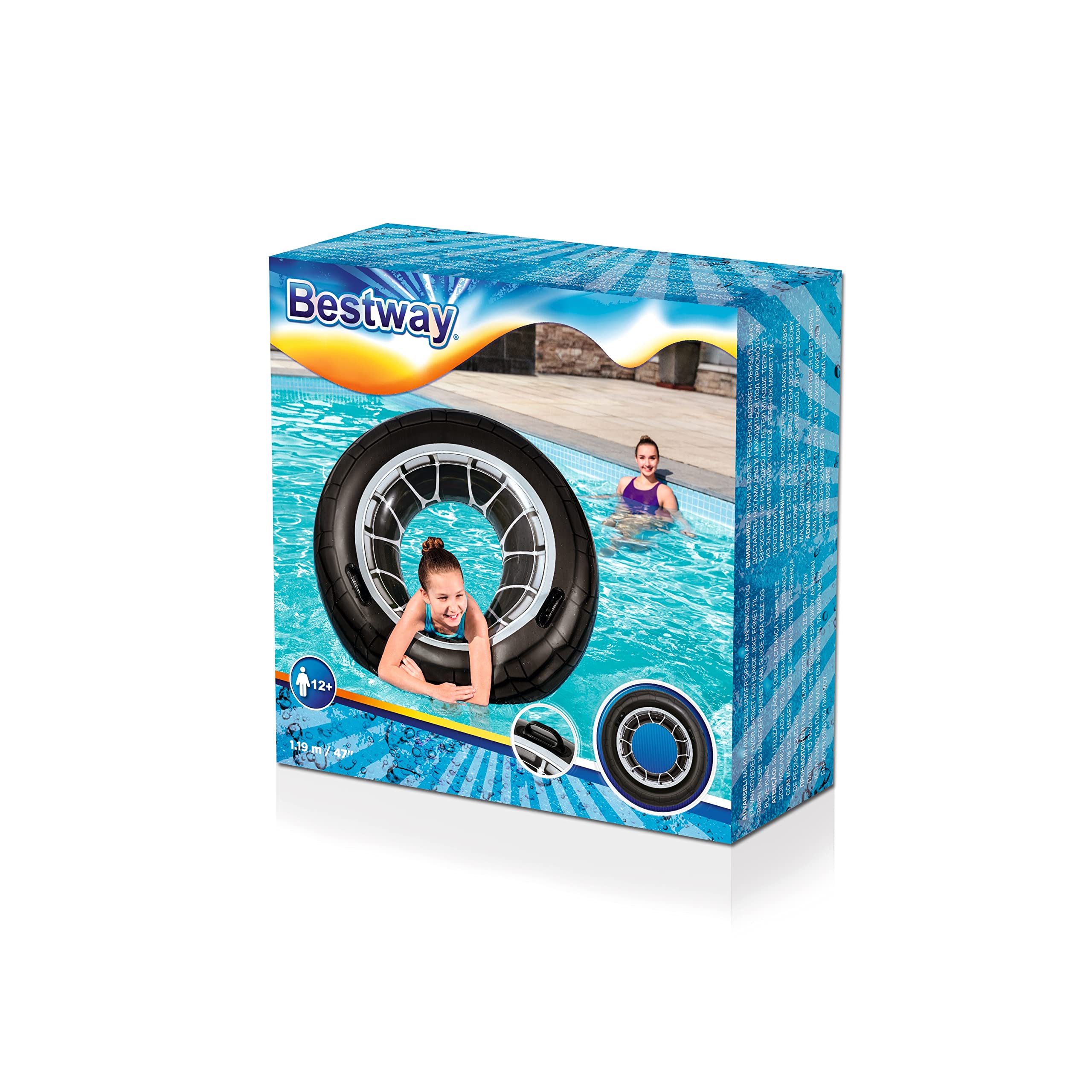 Bestway 36102 High Velocity Swim Ring - Realistic Tyre Design | Heavy-Duty Handles | Ages 12+ 7