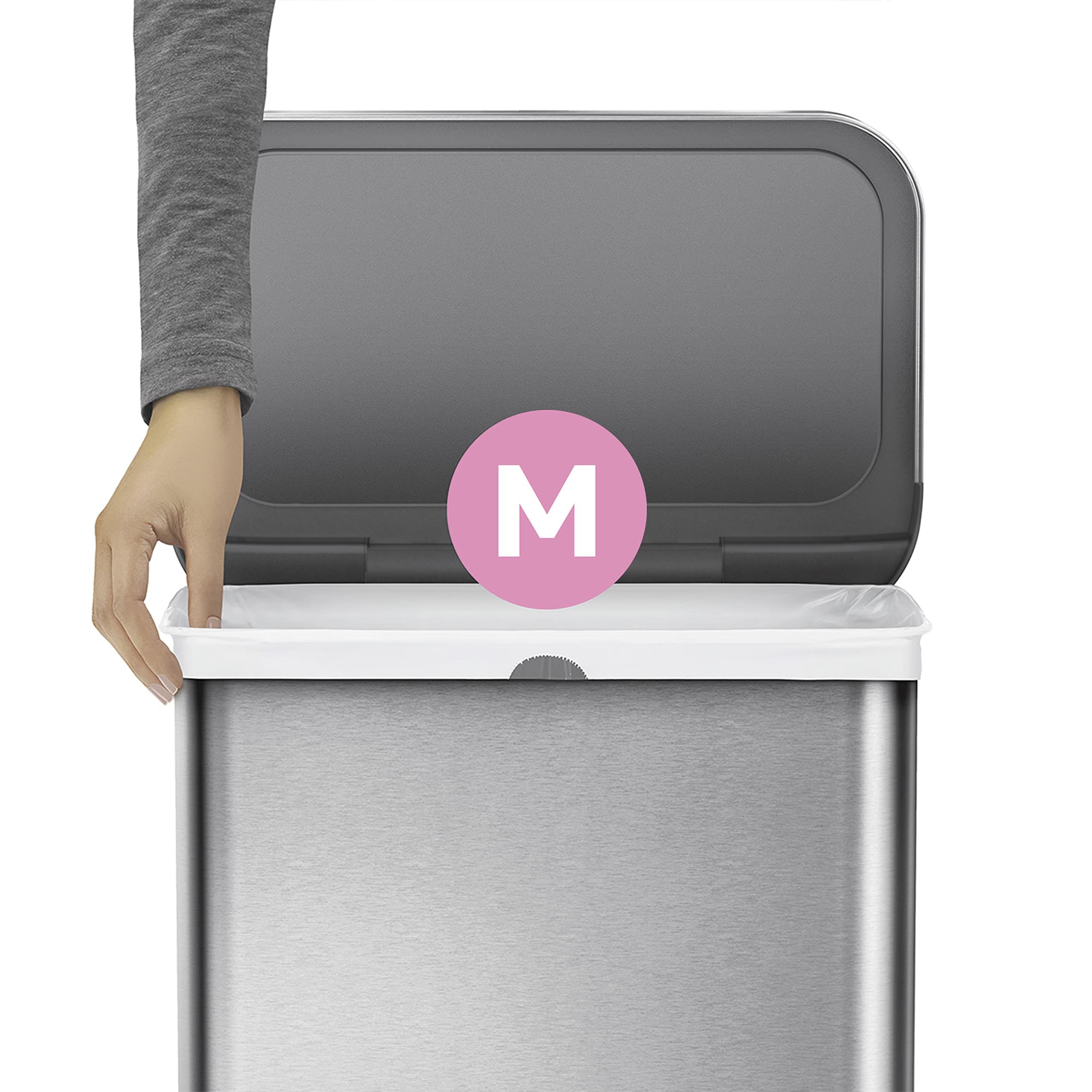 simplehuman Code M Passgenaue Müllbeutel, weißer Kunststoff, 20 Stück 6