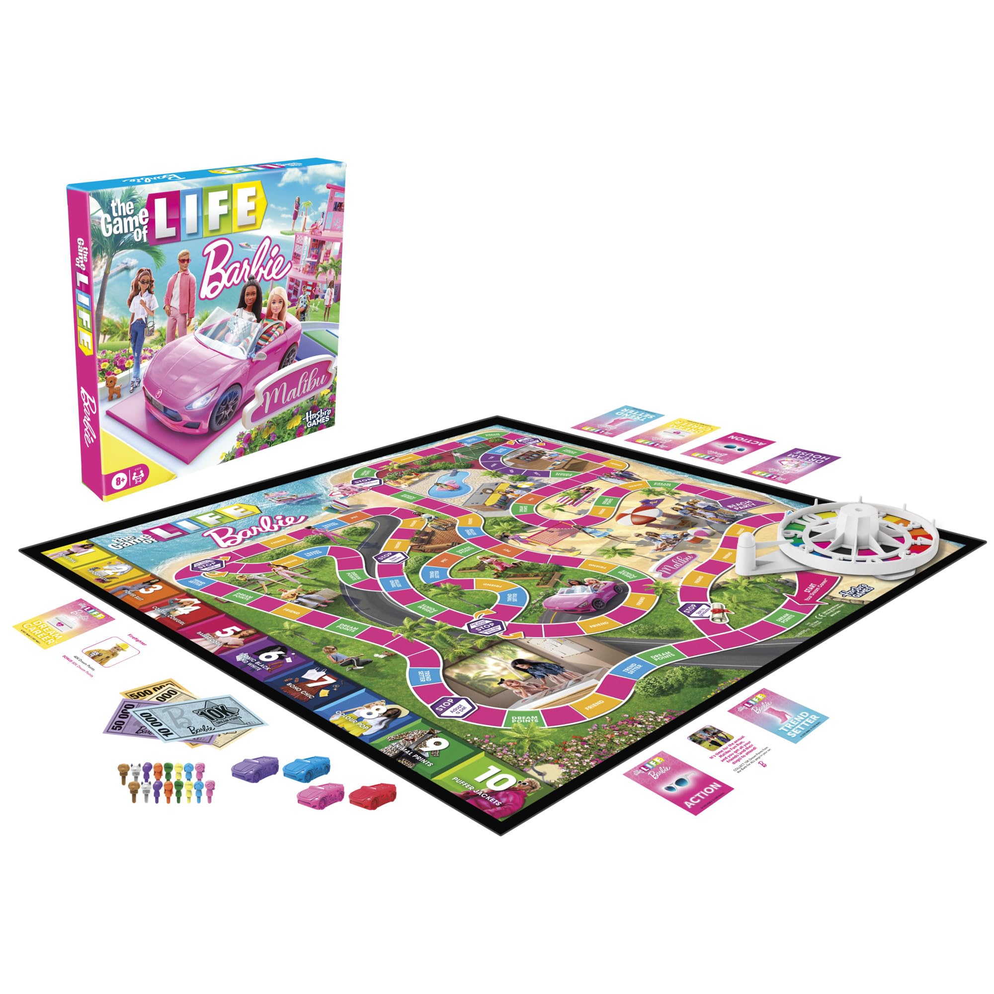 Hasbro Gaming The Game of Life: Barbie Edition Board Game - Ages 8+ | 2-4 Players | English
