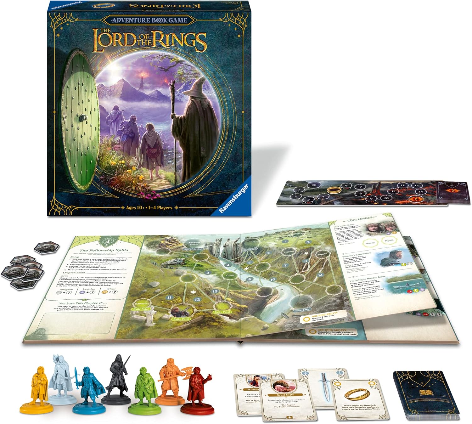 Ravensburger Lord of the Rings Adventure Book - Immersive Family Strategy Board Game