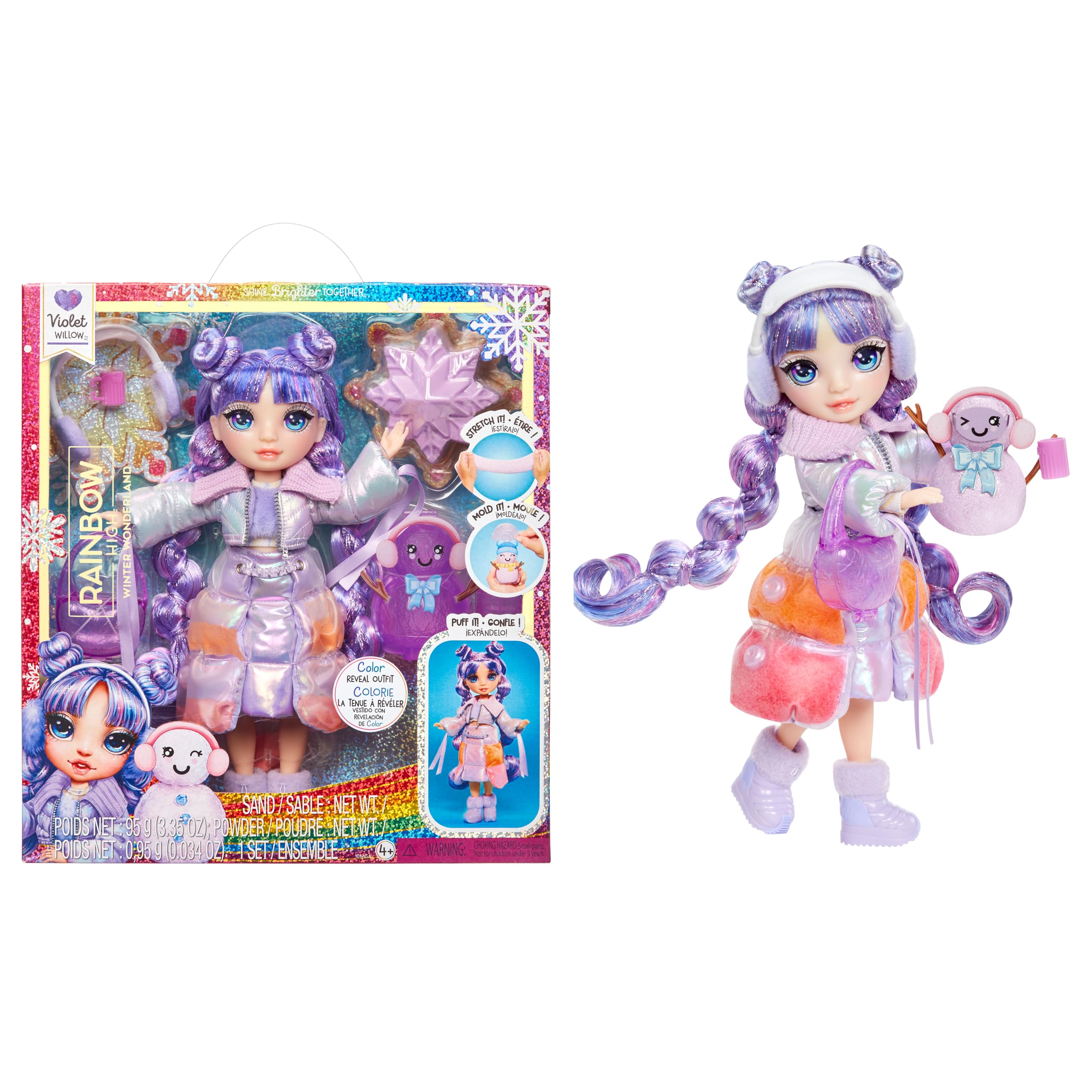 Rainbow High Violet (Purple) Fashion Doll - 28 cm | Magical Snow Feature | Includes Snowman Kit | Ages 4-12
