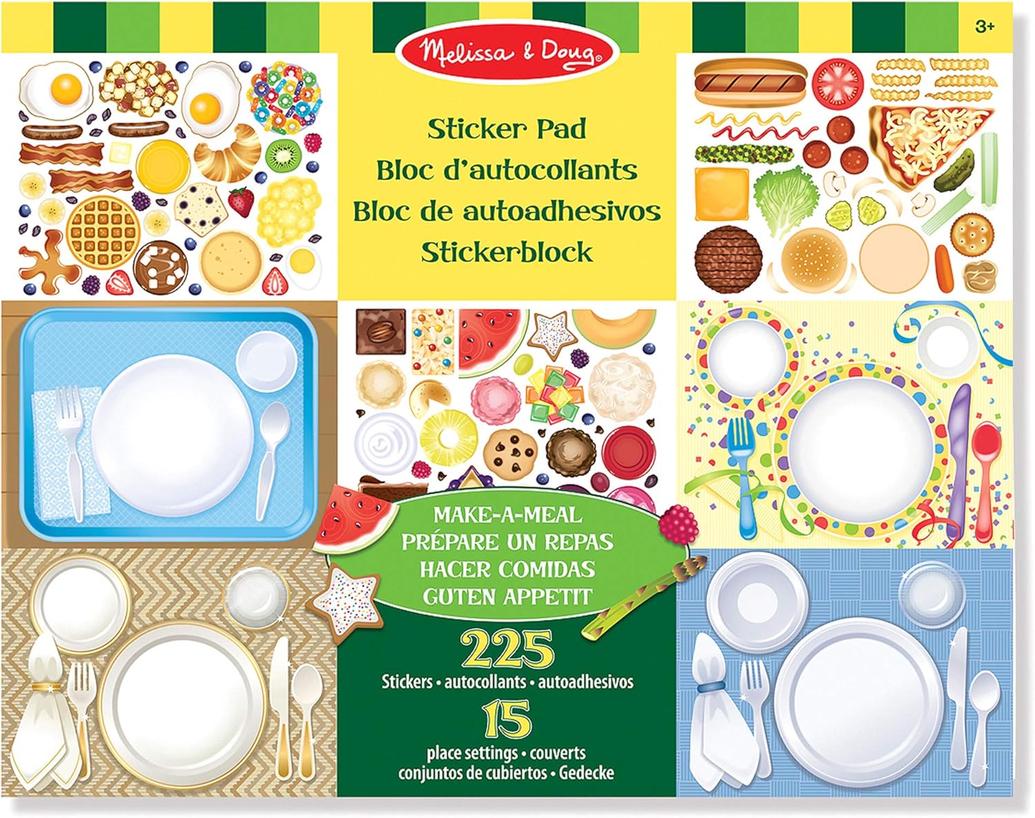 Melissa & Doug Make-a-Meal Sticker Pad - Educational Activity Set for Ages 3+