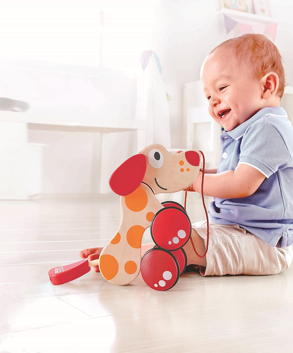 Hape Pepe Pull Along Dog - Wooden Walk-Along Toy for Toddlers 12 Months+ 6