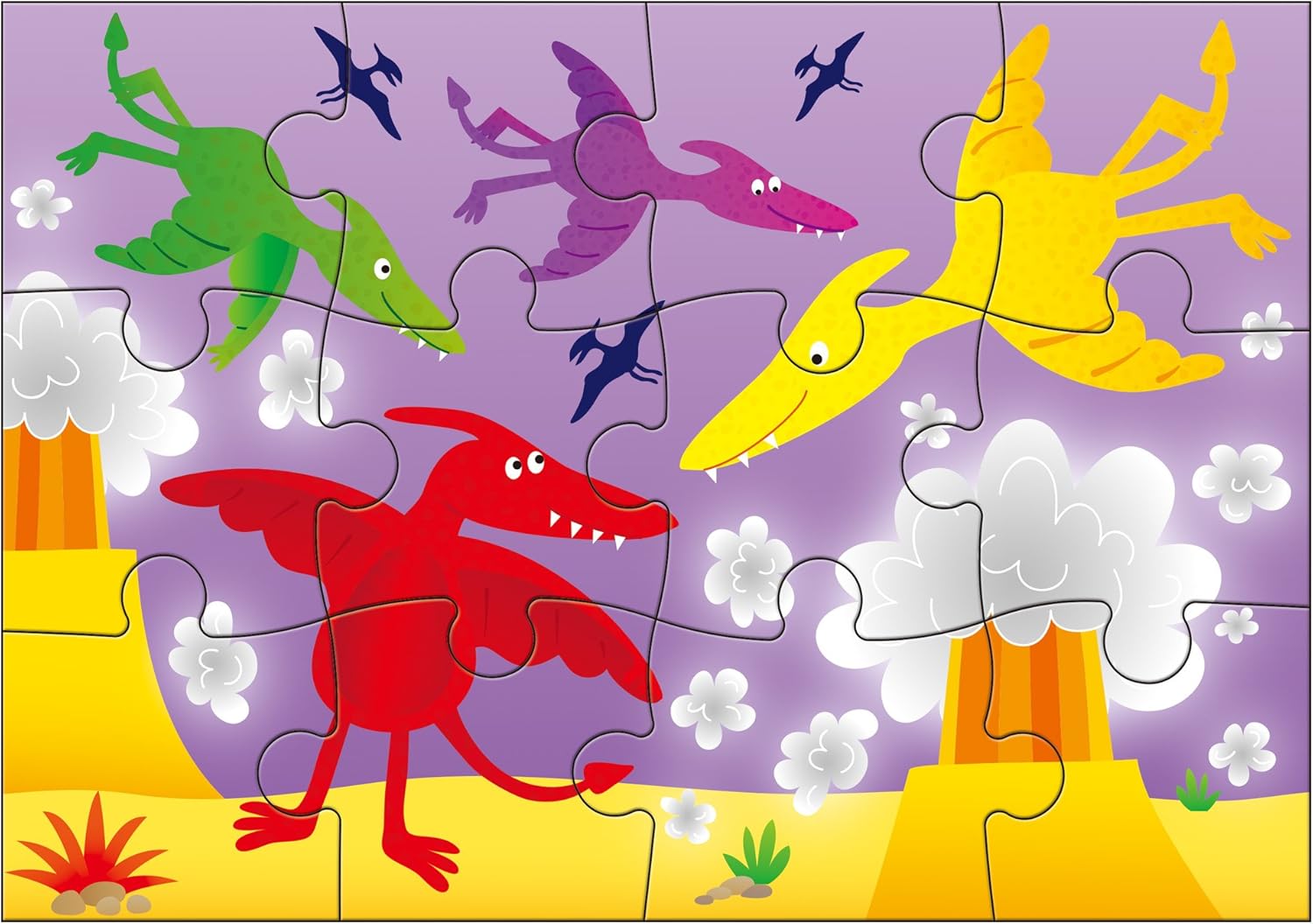 Galt Toys 4 Puzzles in a Box - Dinosaur Jigsaw Puzzle Set for Kids Ages 3+ 4