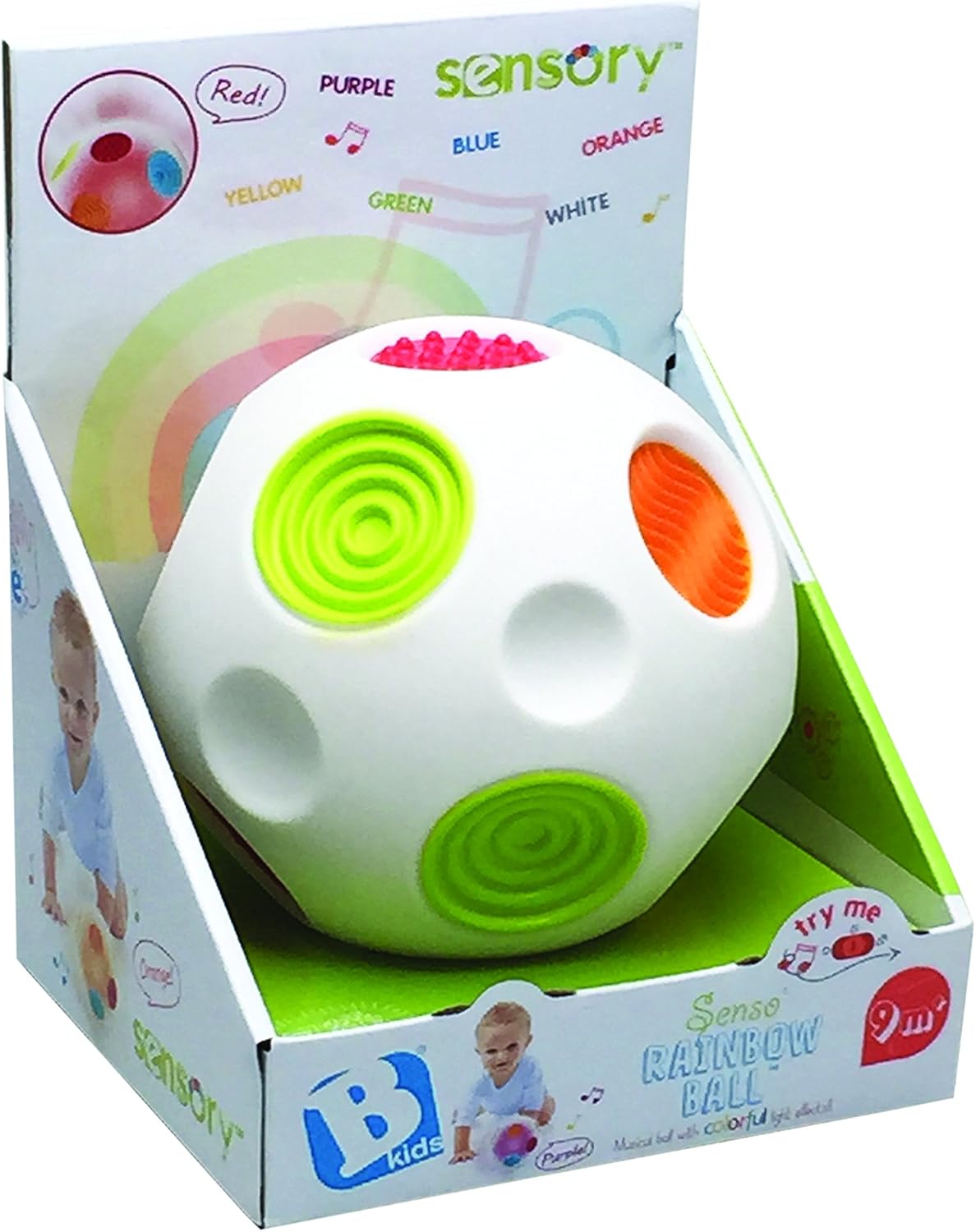 Infantino Sensory Sound and Light Activity Ball - Educational Toy for Babies 9-36 Months 10