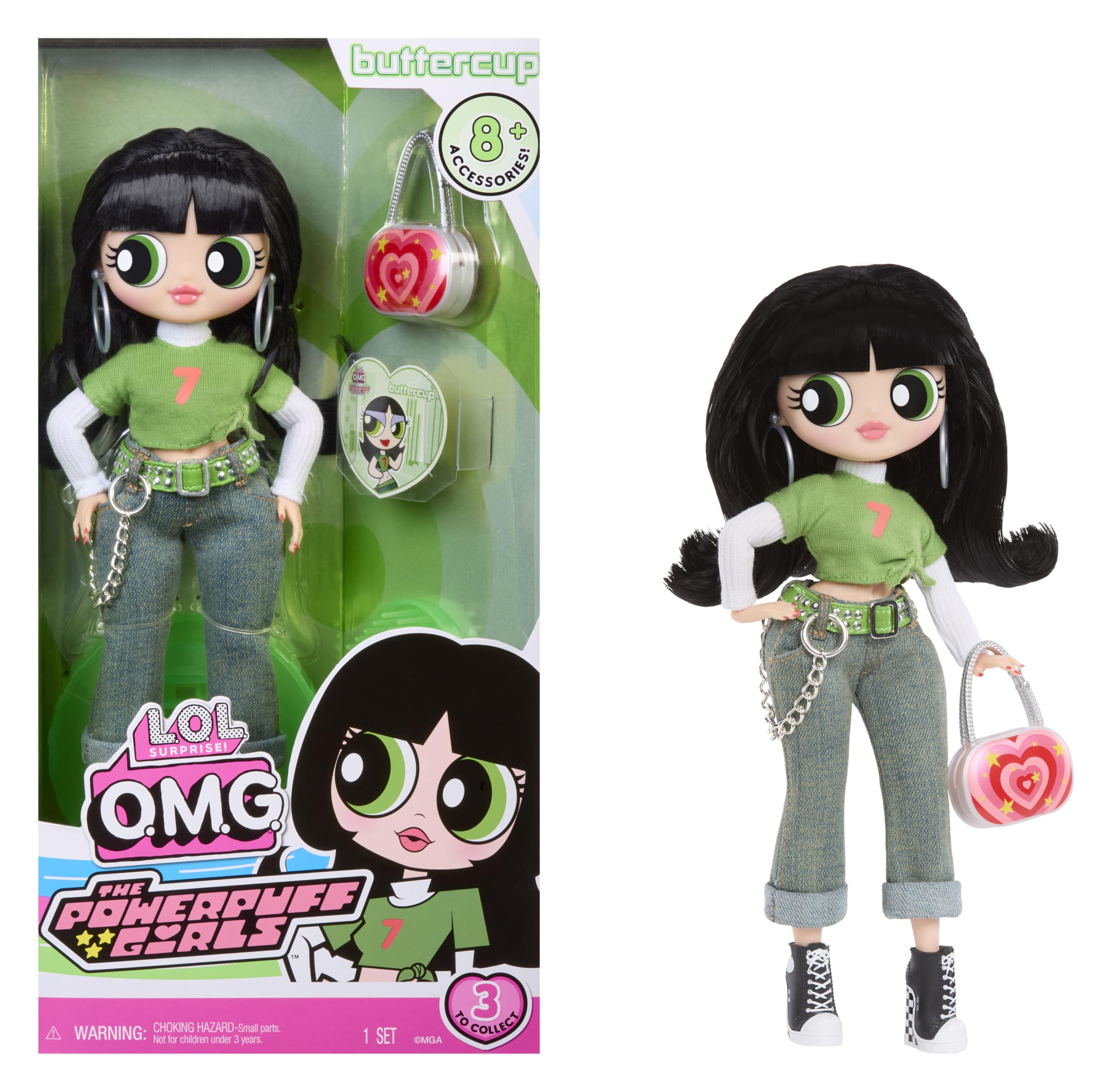L.O.L. Surprise! OMG The Powerpuff Girls Doll - Buttercup - Fashion Doll with Outfit & Accessories, Ages 3+