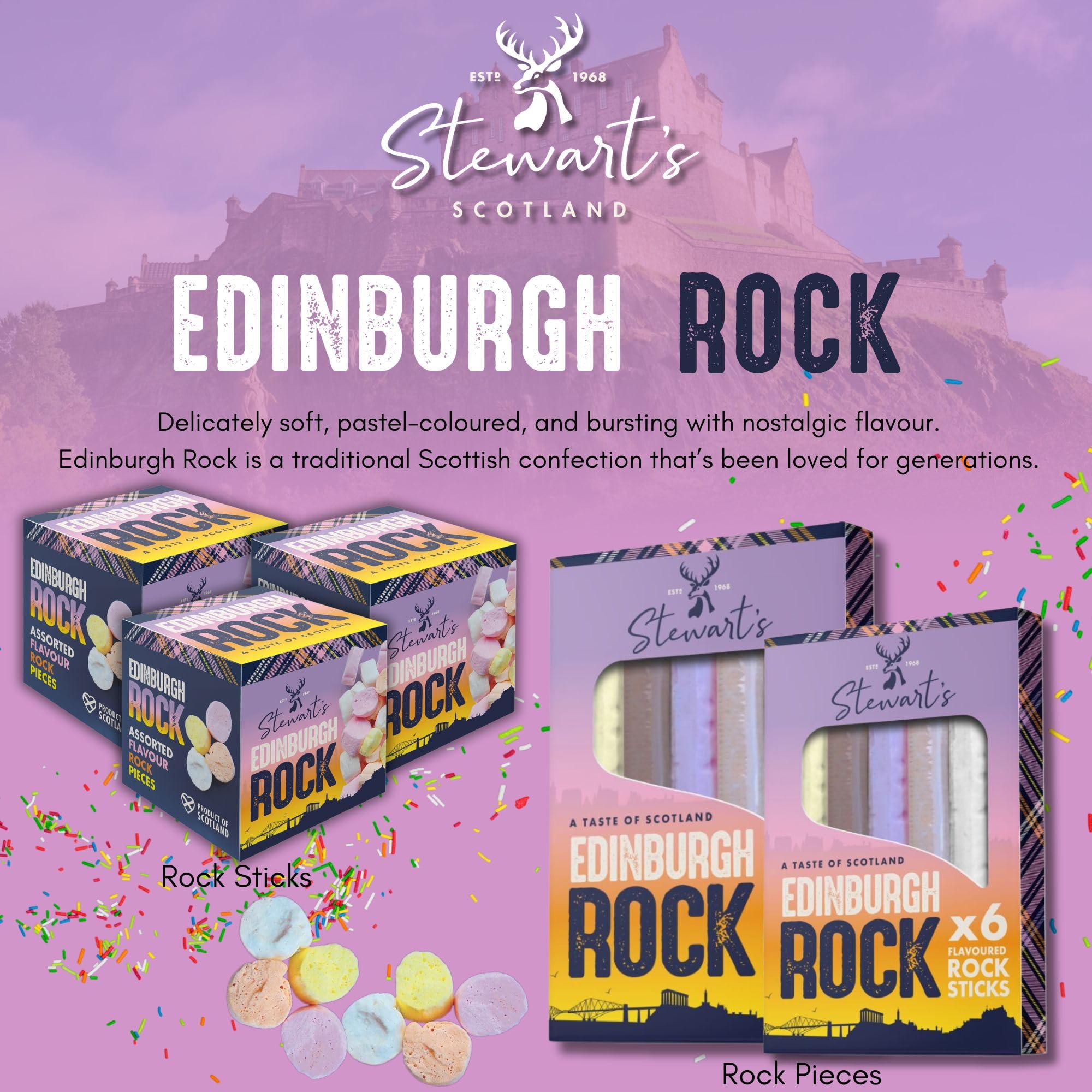 Stewart's Edinburgh Rock Sticks, 135g - Vegan Friendly Scottish Confectionery 5