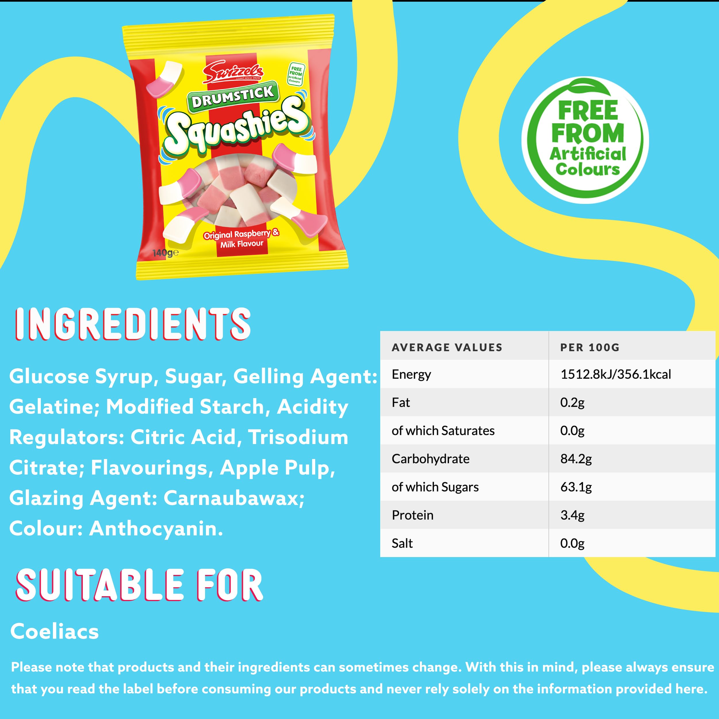 Swizzels Drumstick Squashies Original Süßigkeiten - Himbeere 140g 3