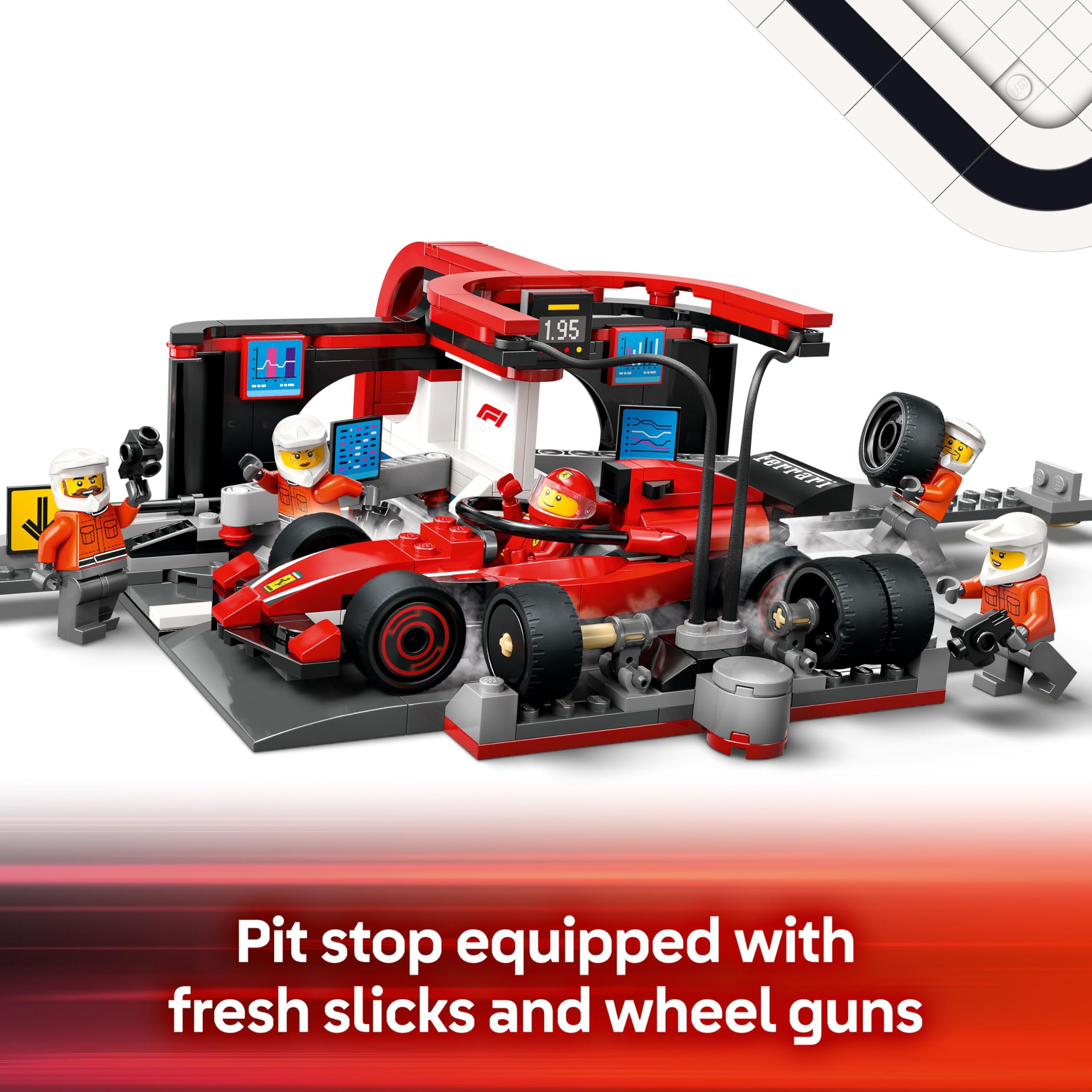 LEGO City F1 Pit Stop & Pit Crew with Ferrari Car Toy - 322-Piece Building Set for Ages 6+ 6