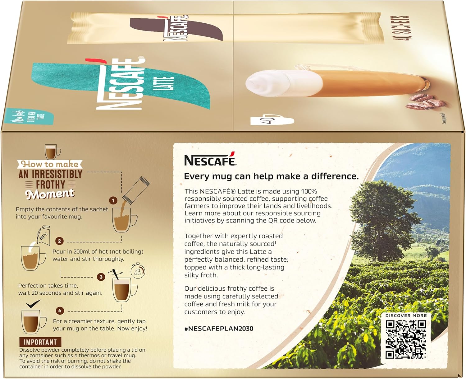 NESCAFÉ Gold Latte Instantkaffee-Beutel – 40 x 18 g 5