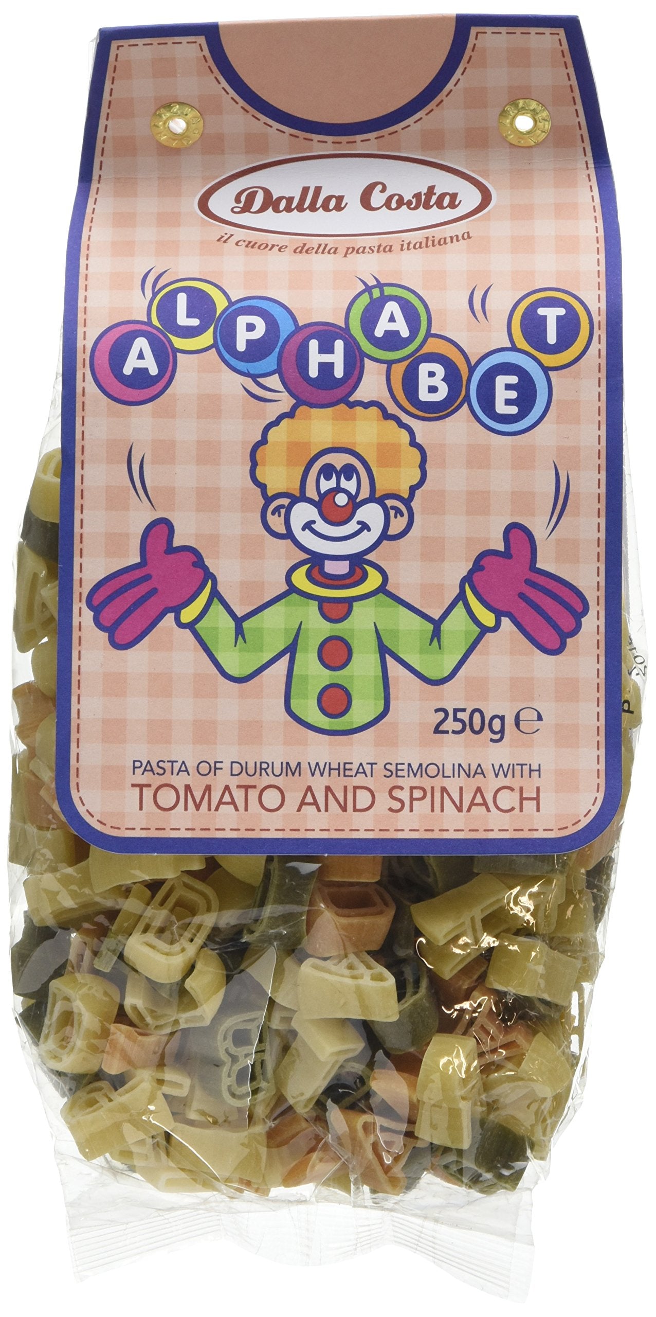 Dalla Costa ABC Pasta 250g - Organic Alphabet-Shaped Pasta for Kids, Made in Italy