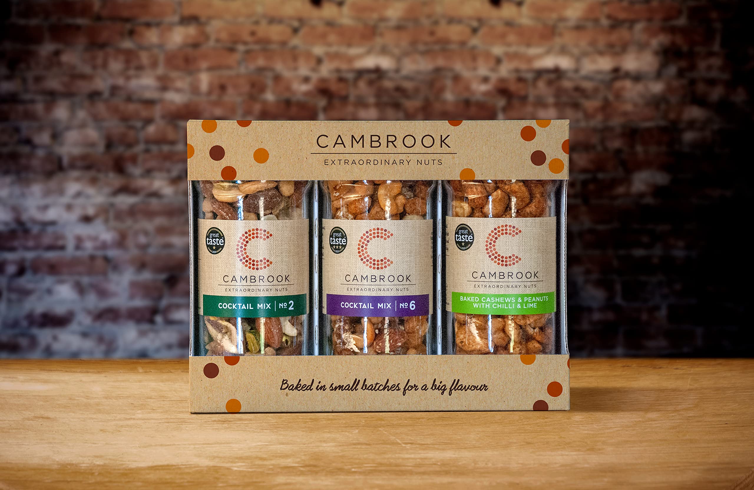 Cambrook - 3 Jar Gift Set of Gourmet Baked Nut Mixes, Great Taste Award Winning 7