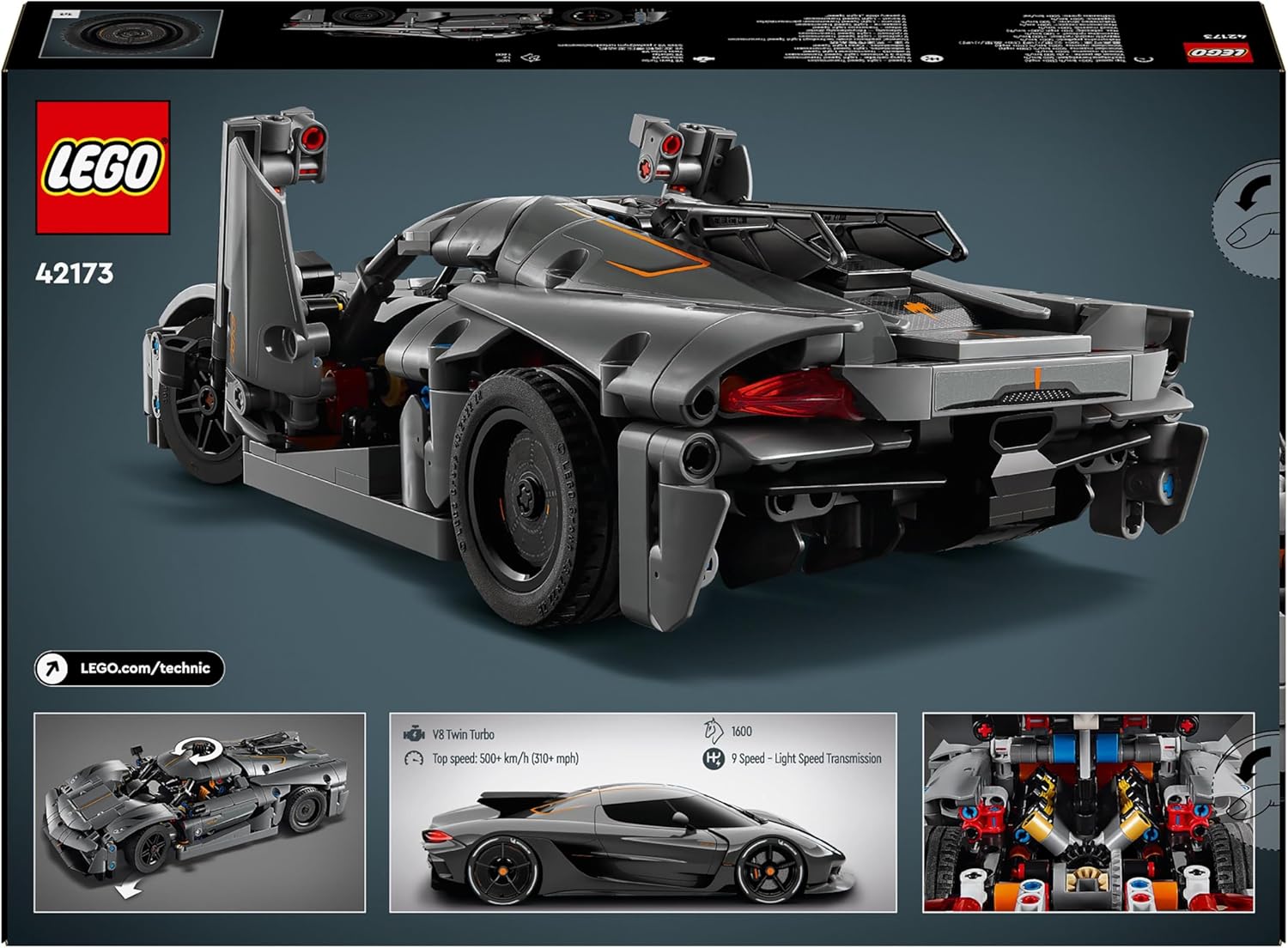 LEGO Technic Koenigsegg Jesko Absolut Grey Hypercar - Model Race Car Building Set for Ages 10+ 5