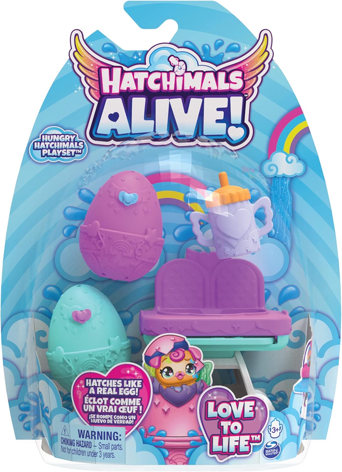 Hatchimals Alive Hungry Playset with Highchair and 2 Mini Figures - Interactive Hatching Fun for Ages 3+
