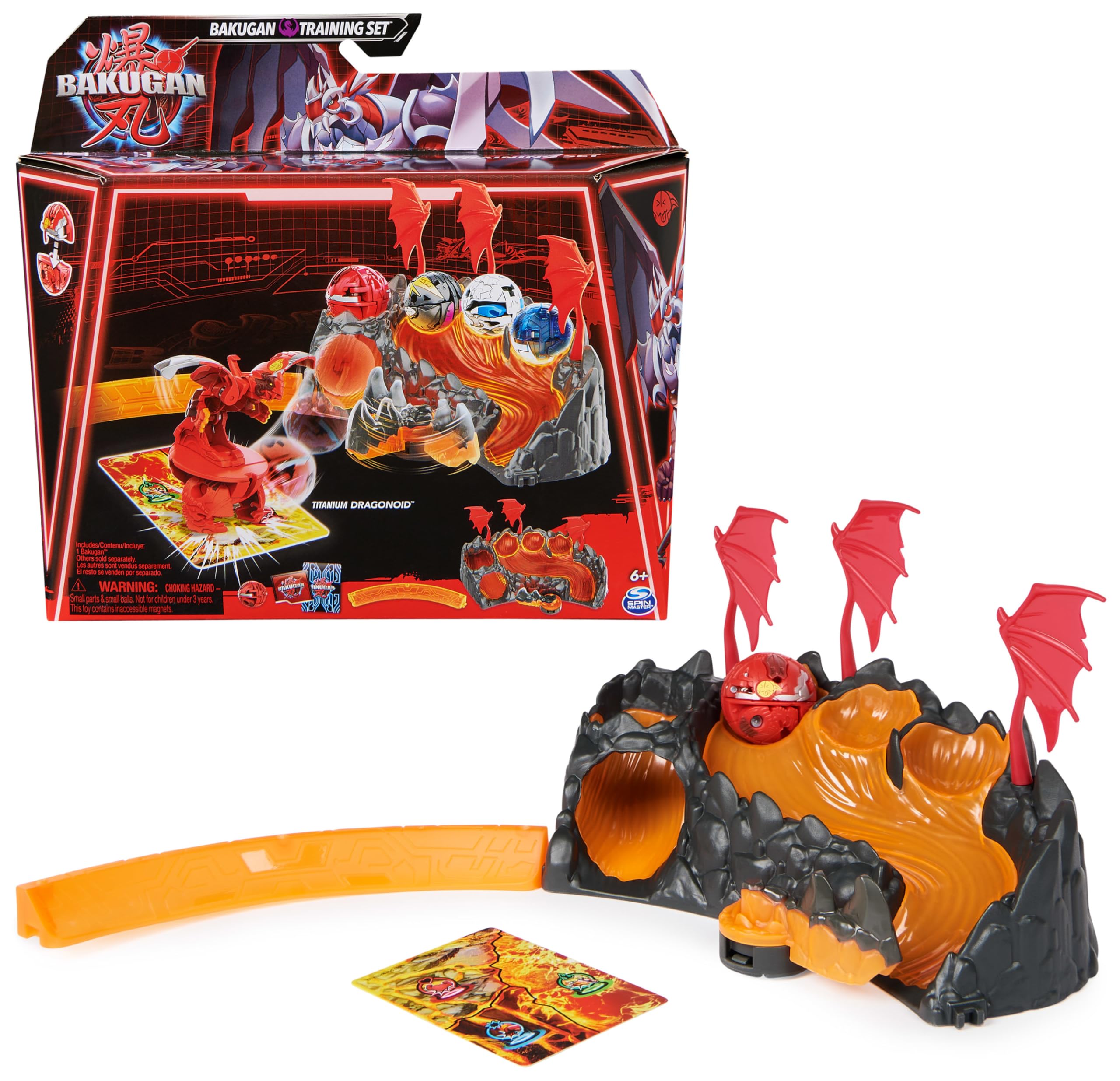 BAKUGAN Training Set with Titanium Dragonoid - Dragon Clan Theme | Ages 6+ | Includes Cards & Tokens
