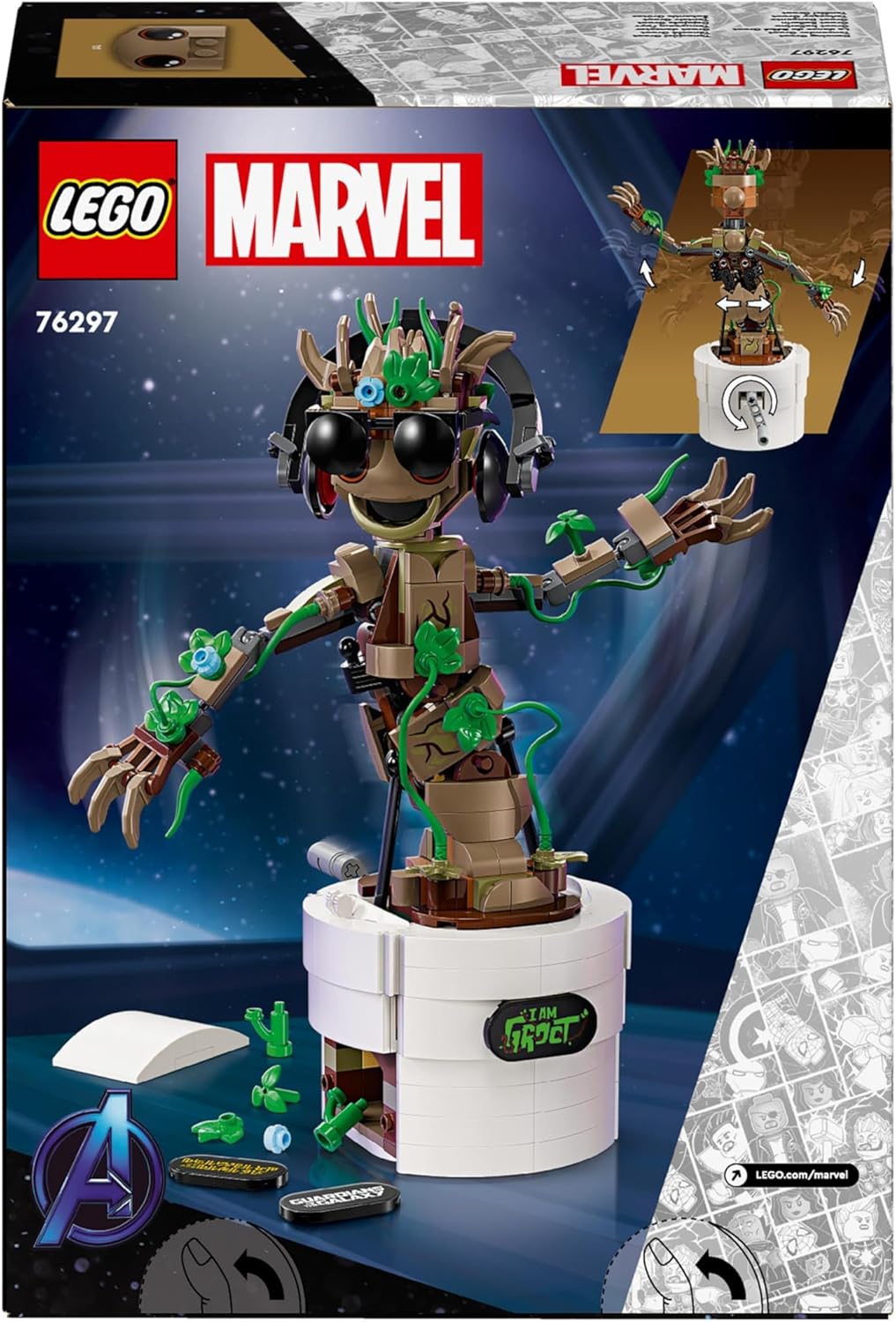 LEGO Marvel Dancing Groot Buildable Action Figure - Interactive Posable Toy with Handle-Activated Dance Function 4