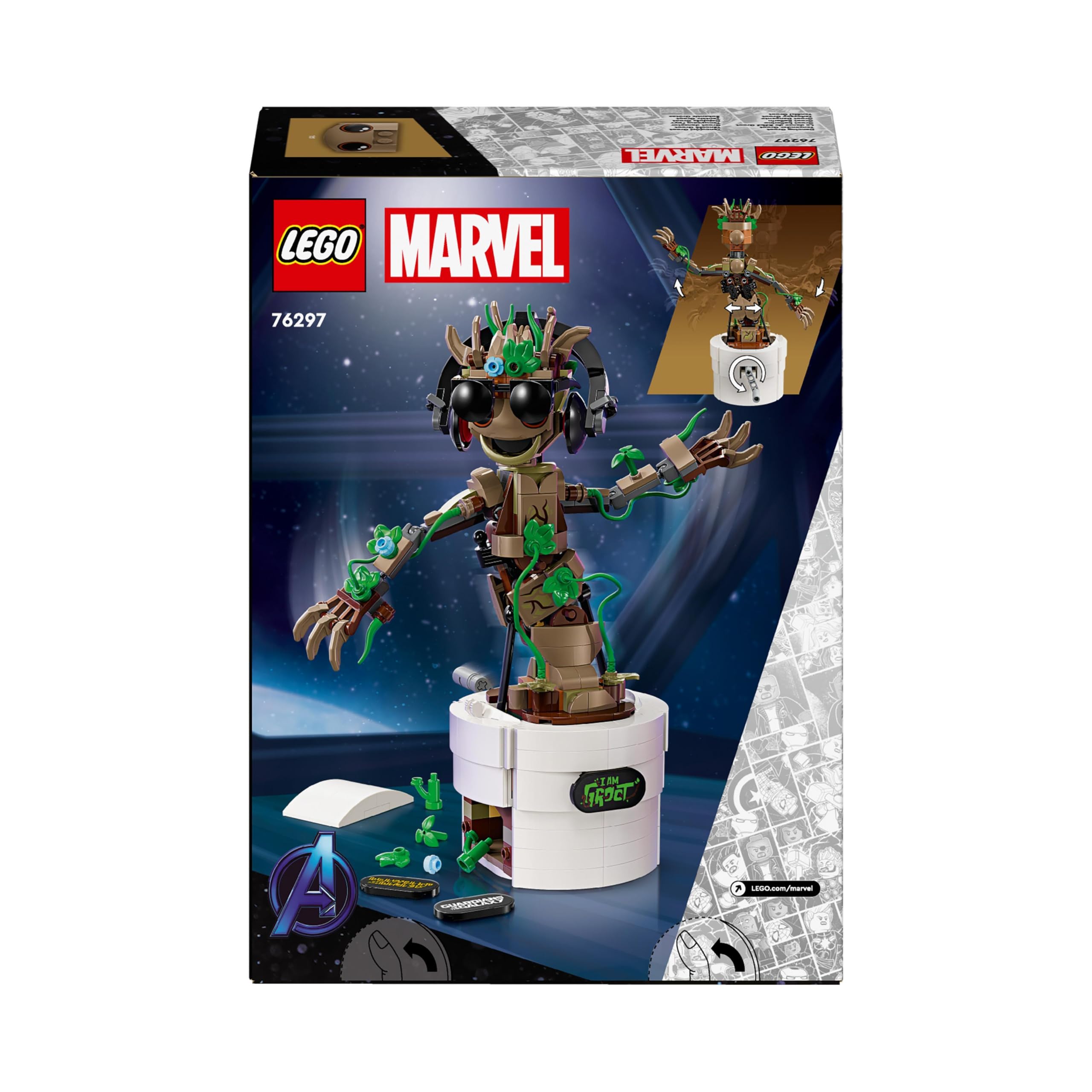 LEGO Marvel Dancing Groot Buildable Action Figure - Interactive Posable Toy with Handle-Activated Dance Function 9