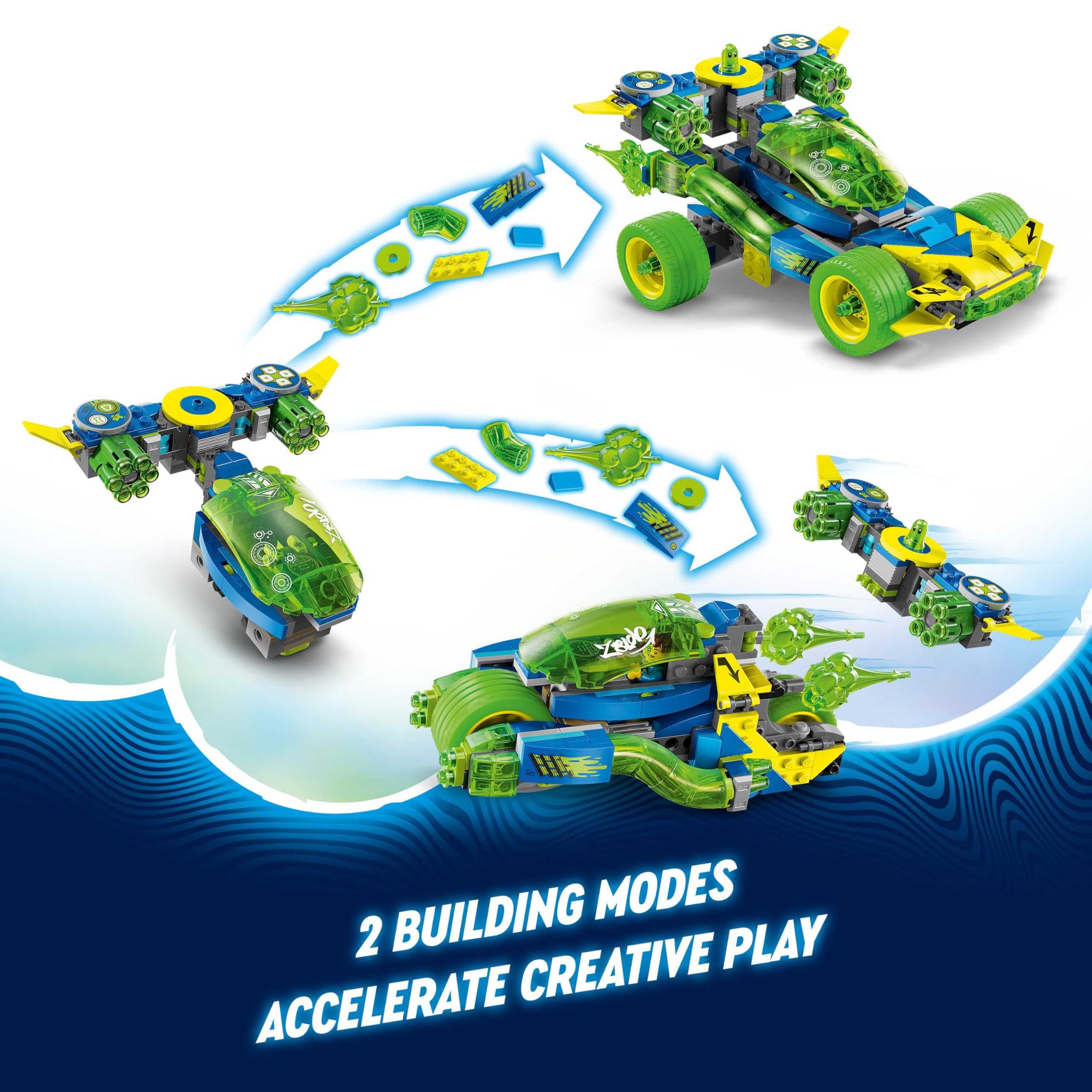 LEGO DREAMZzz 2in1 Mateo and the Z-Blob Action Race Car to Motorbike Building Set - 485 Pieces for Ages 8+ 5