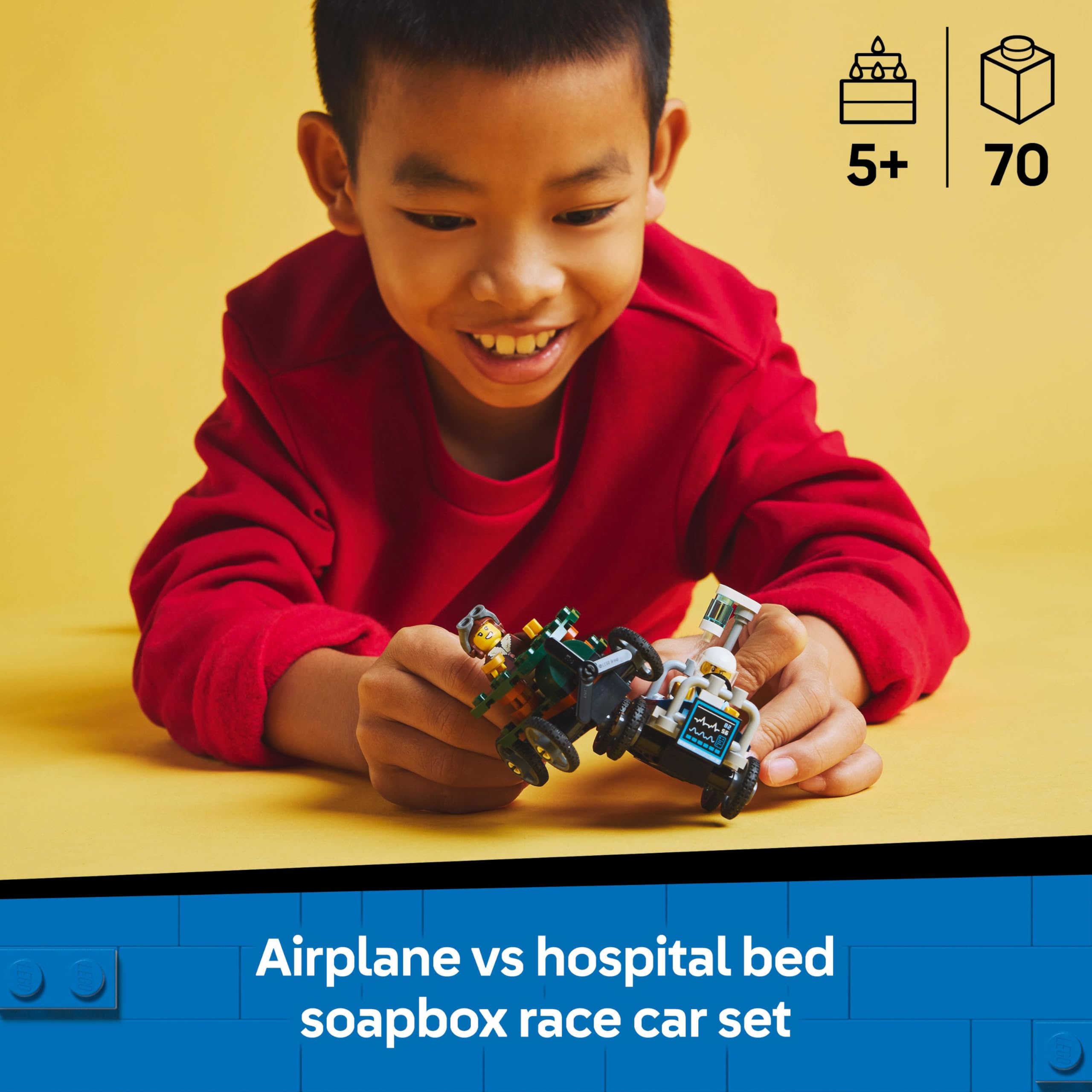 LEGO City Aeroplane vs. Hospital Bed Race Car Pack - Building Set for 5+ 8
