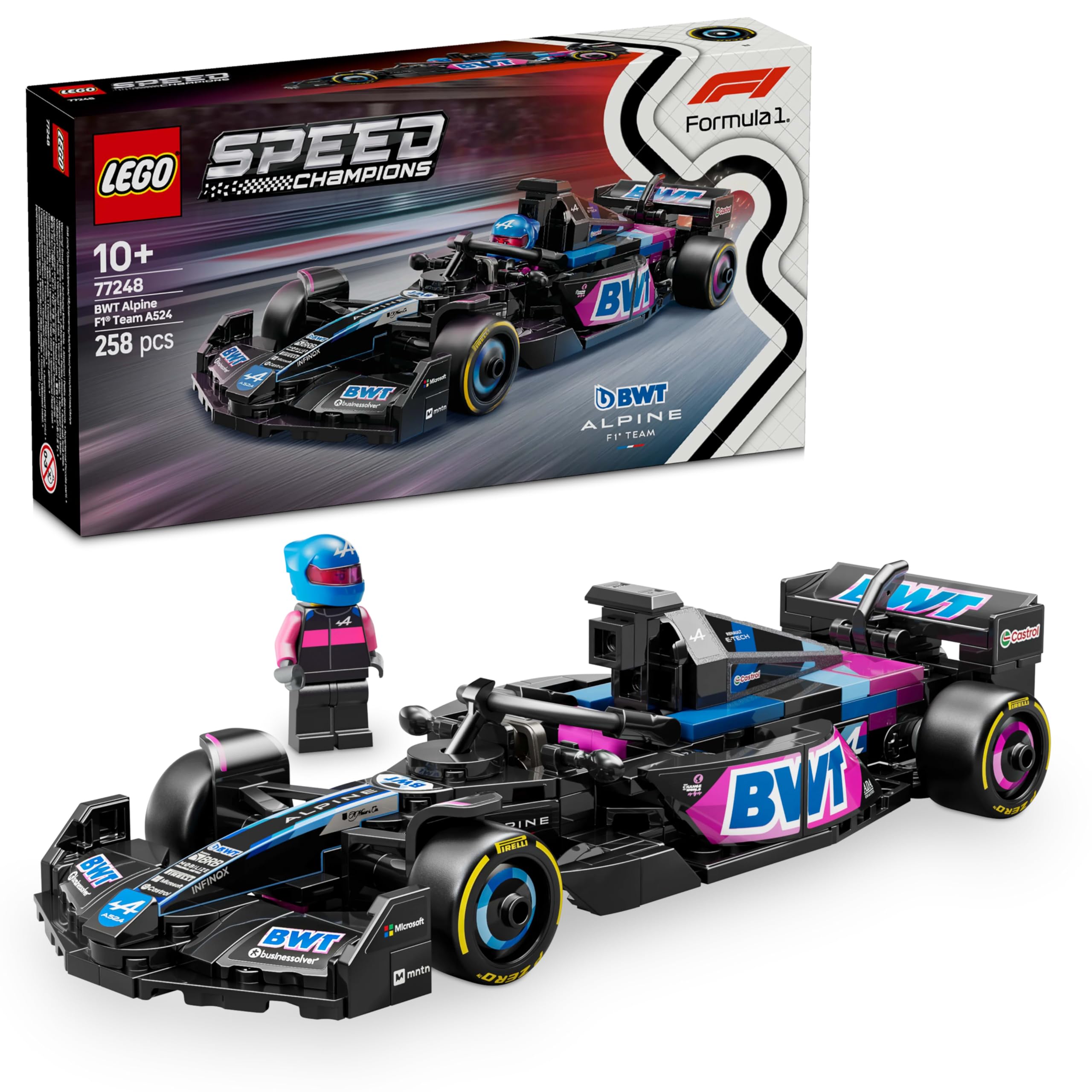 LEGO Speed ​​Champions BWT Alpine F1 Team A524 Rennwagen-Spielzeug – Bauset für 10+ mit Minifigur 7
